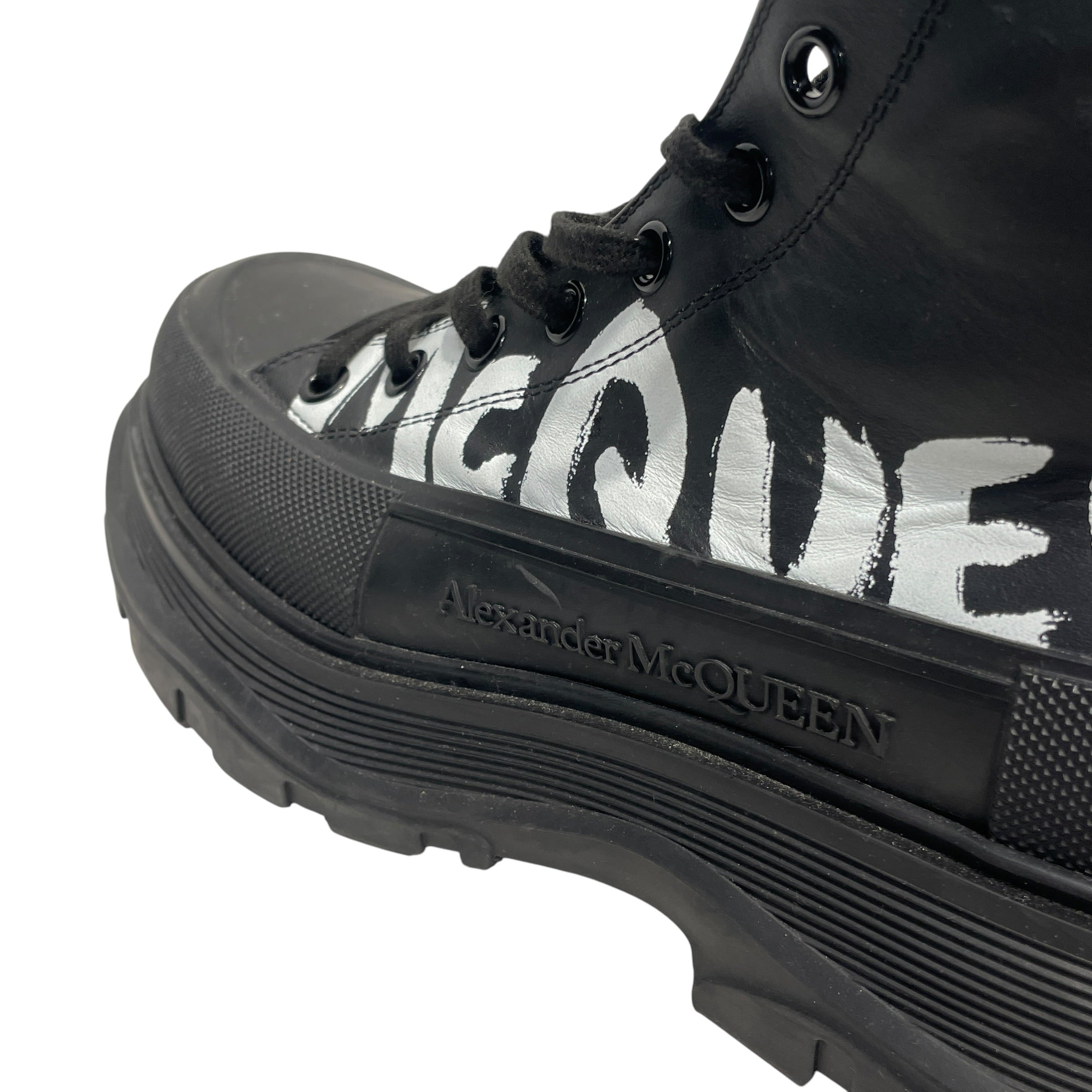 Alexander McQueen/Lace Up Boots/US 10/BLK/ view 2