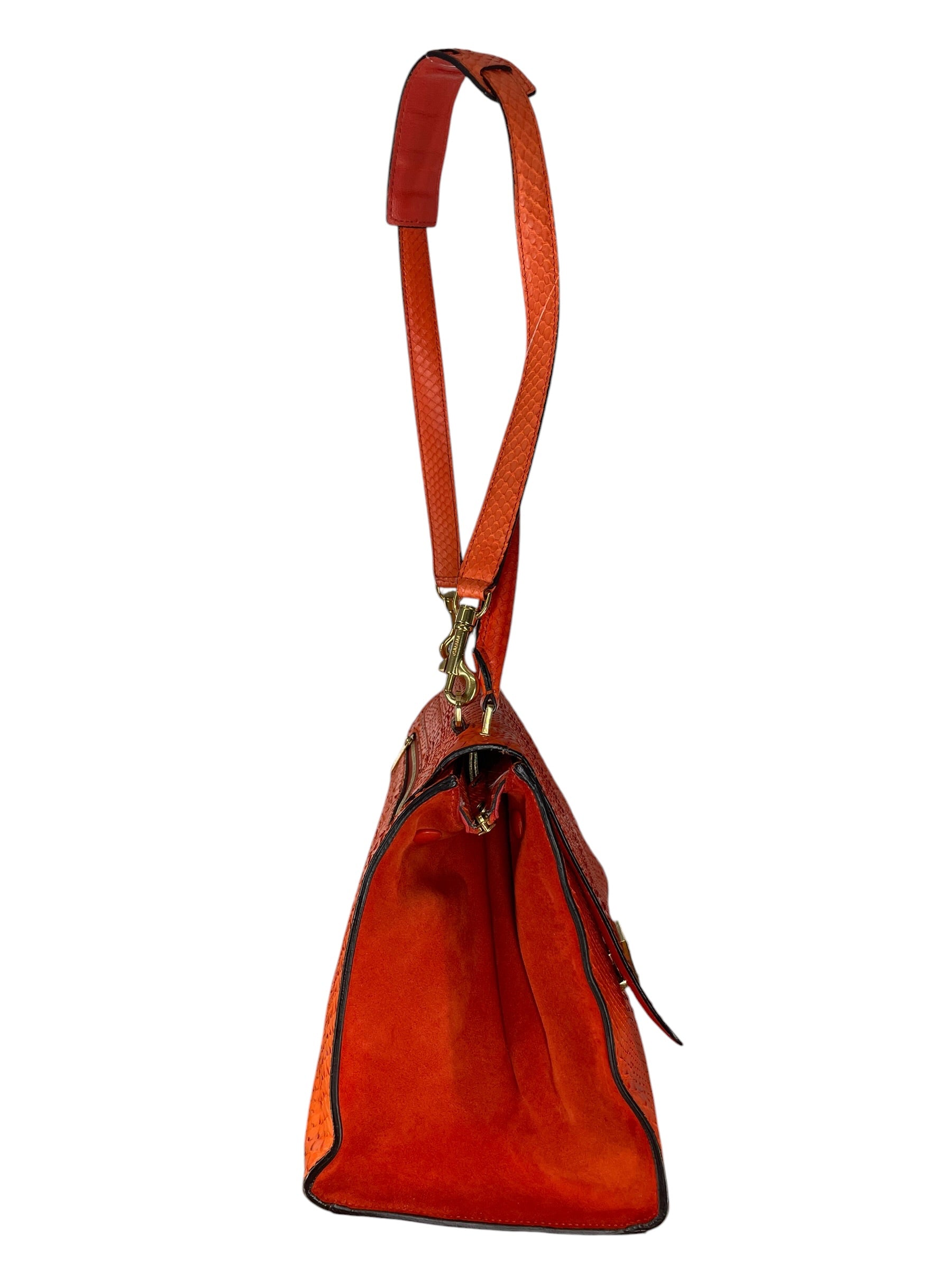 CELINE/Bag/Animal Pattern/Leather/ORN/BRIGHT ORANGE SNAKESKIN BAG view 4