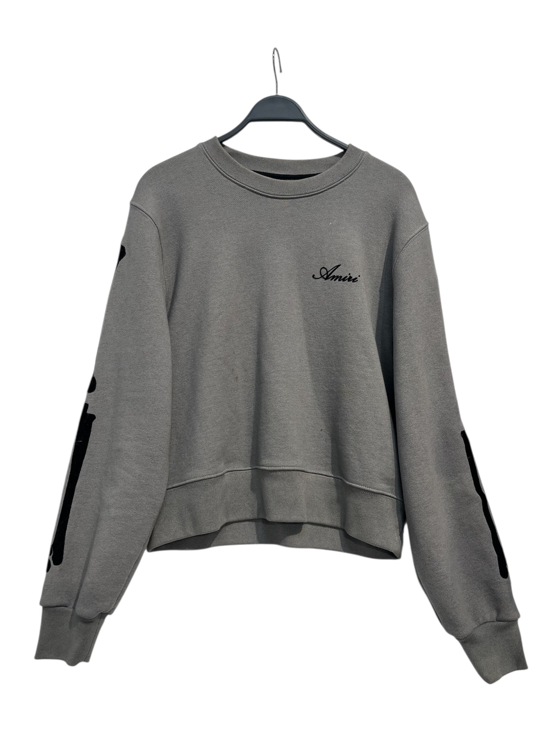 AMIRI/Sweatshirt/S/Cotton/GRY/BONES SLEEVE LOGO ON FRONT view 1