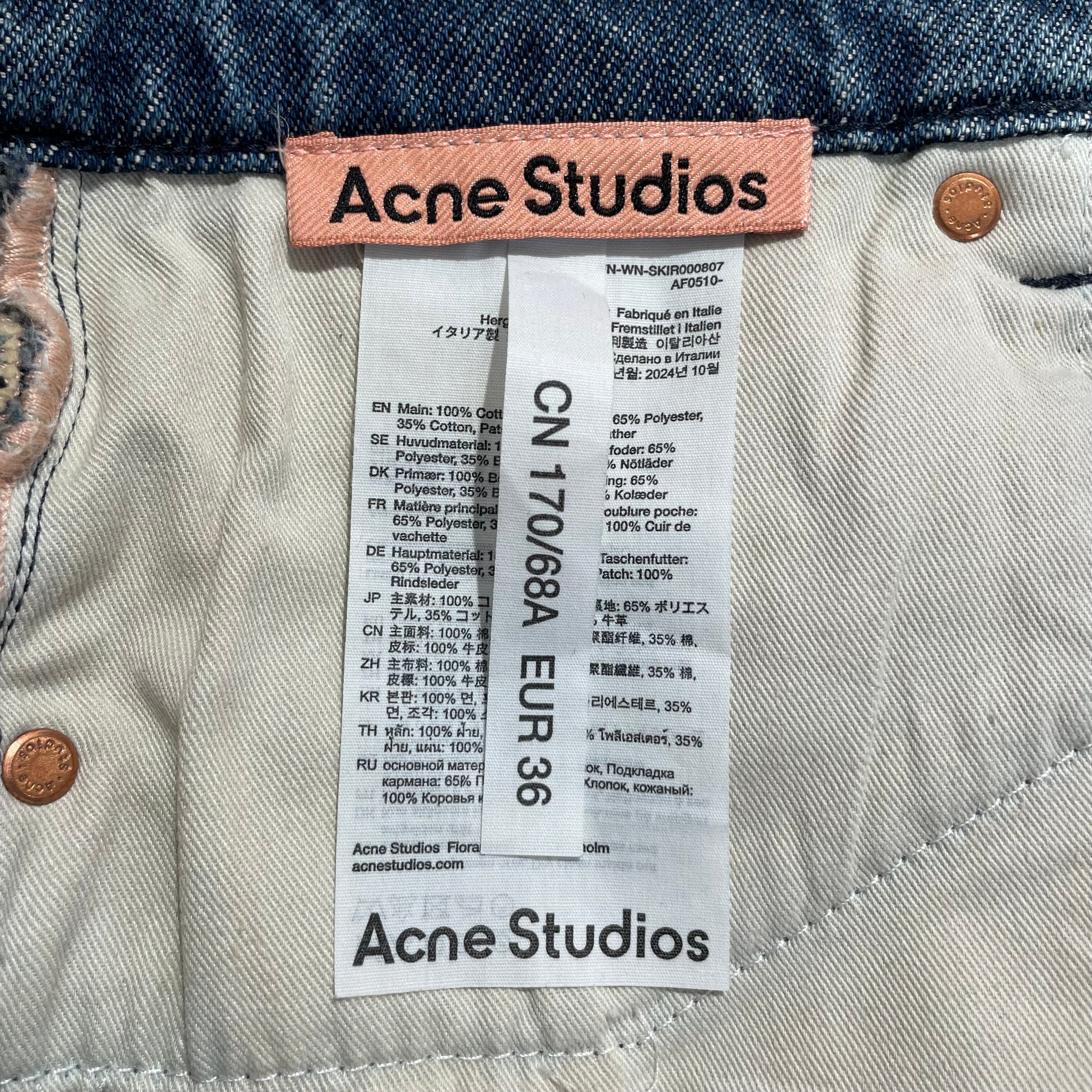 Acne Studios/Skirt/36/Cotton/BLU/Distressed Mini SKIR000807 view 3