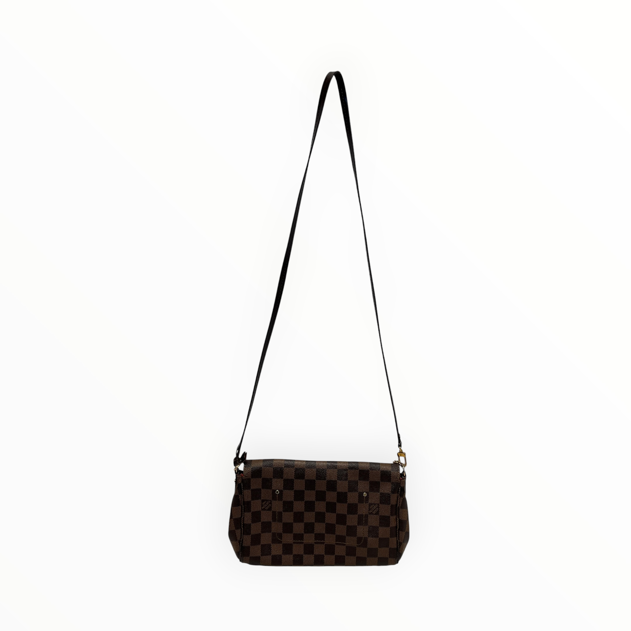 LOUIS VUITTON/Cross Body Bag/All Over Print/Leather/BRW/DAMIER EBENE FAVORITE MM view 2