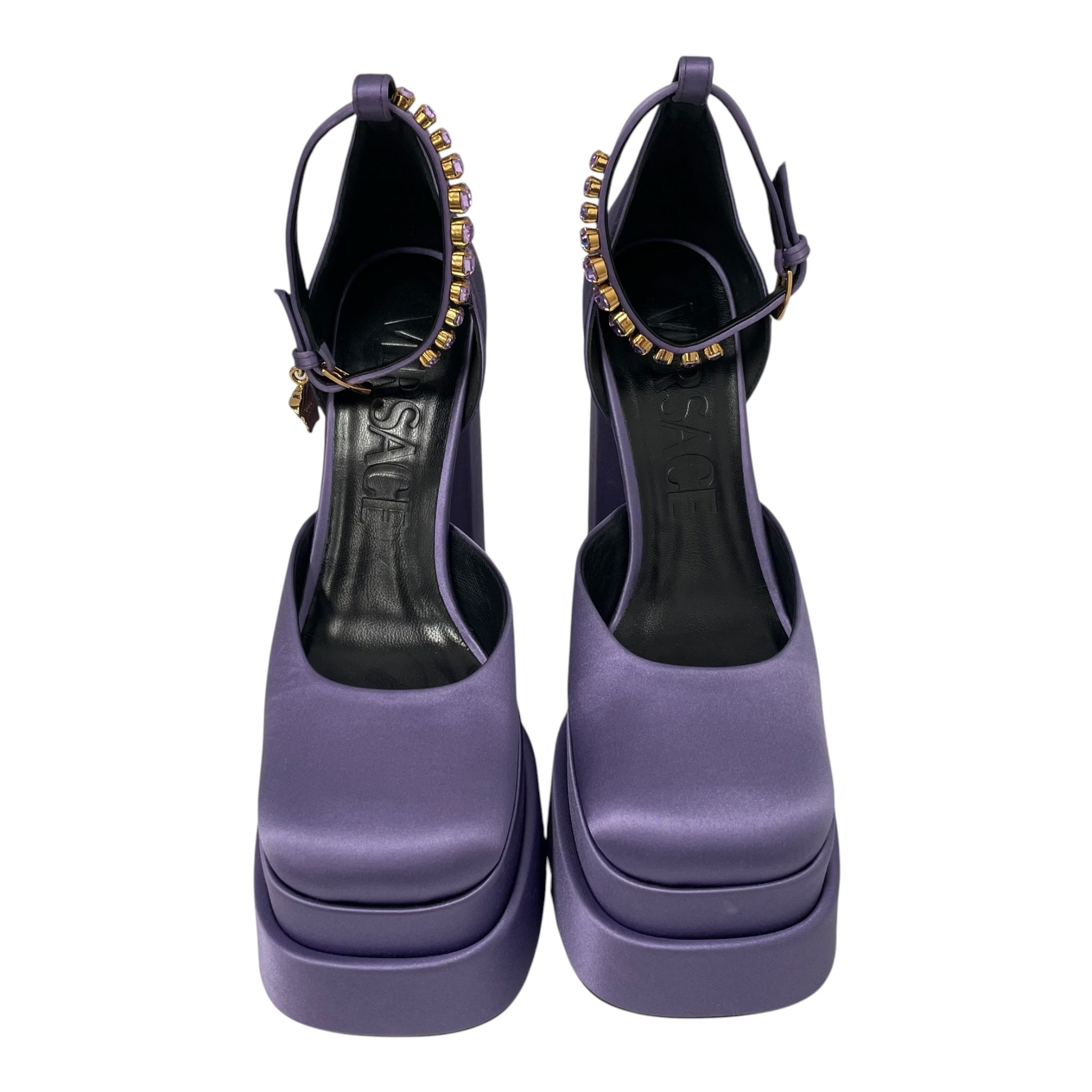 VERSACE/Heels/US 7.5/Silk/PPL/SATINPURPLEMEDUSA view 4