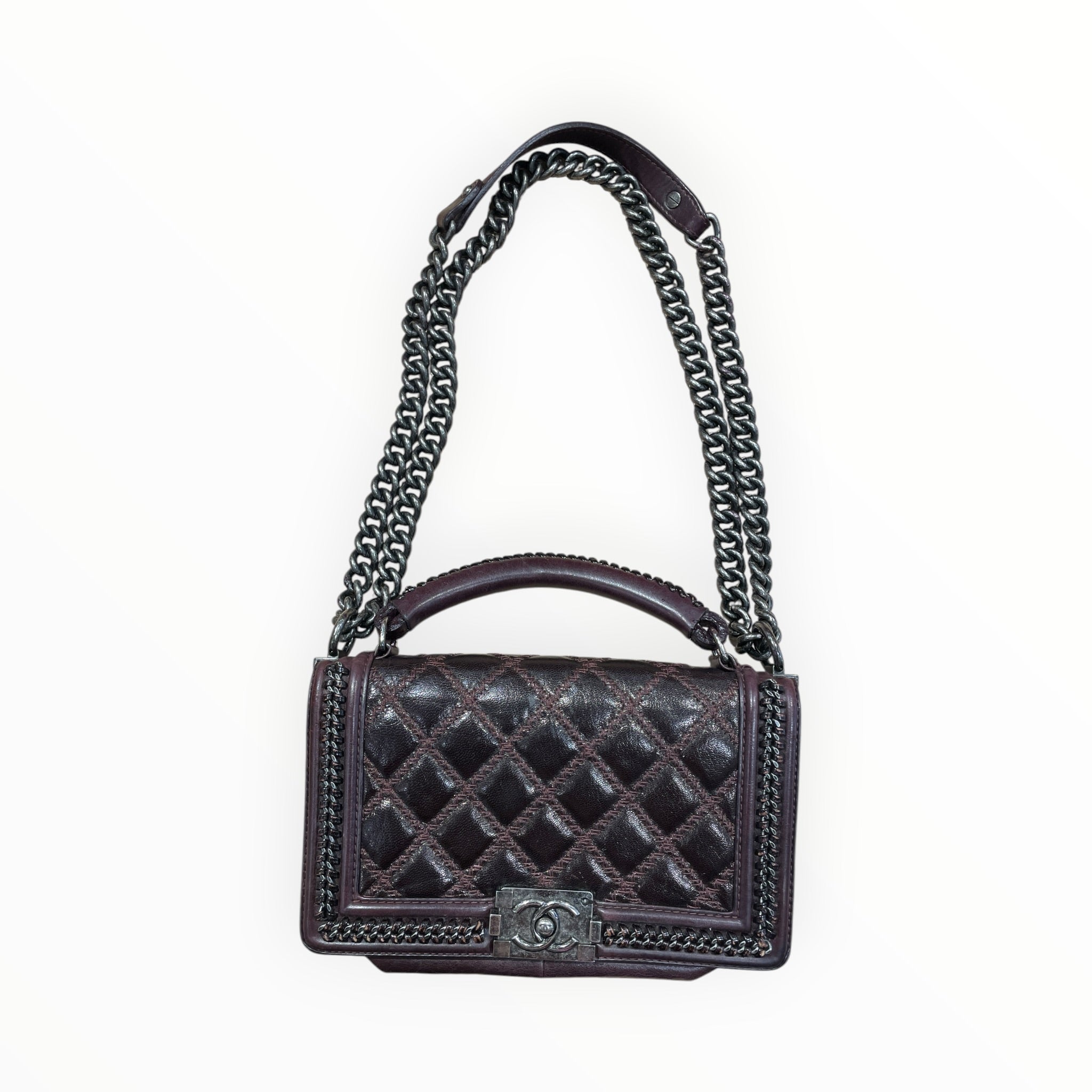 CHANEL/Hand Bag/Leather/BRD/Quilted Boy Handle view 1
