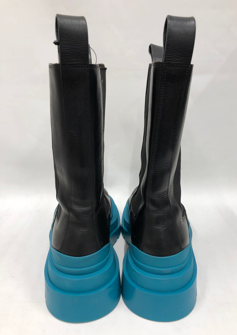 BOTTEGA VENETA/Boots/EU 37.5/Leather/BLK/Blue Sole Boots