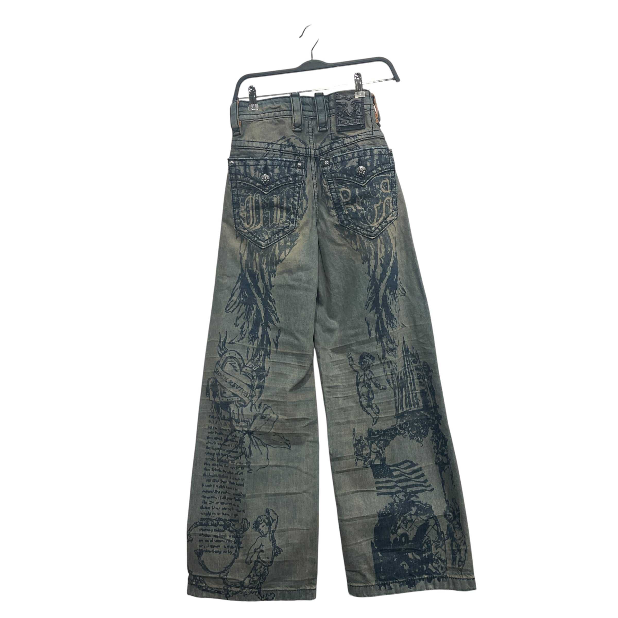 Rock Revival/JADED LONDON/Straight Pants/25/Cotton/IDG/studs pocket detail view 2