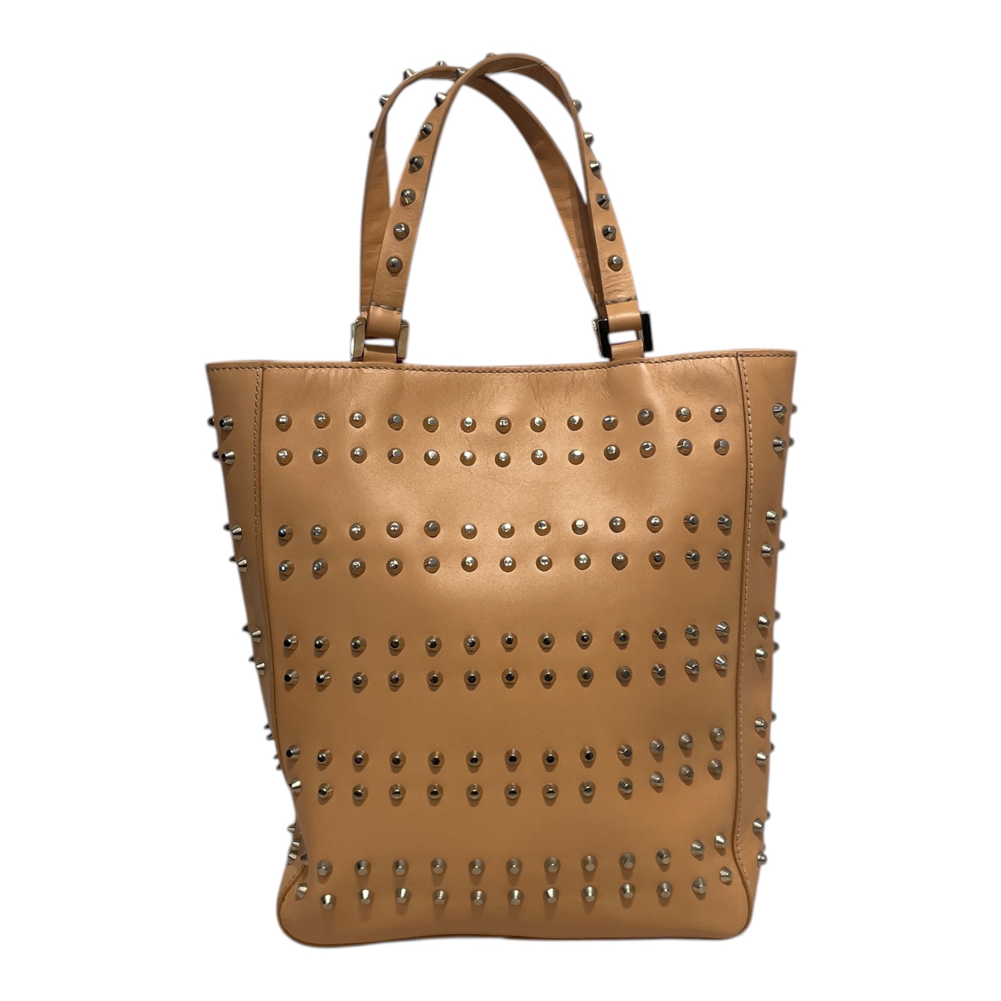 FENDI/Tote Bag/Leather/BEG/studded/2000s view 2
