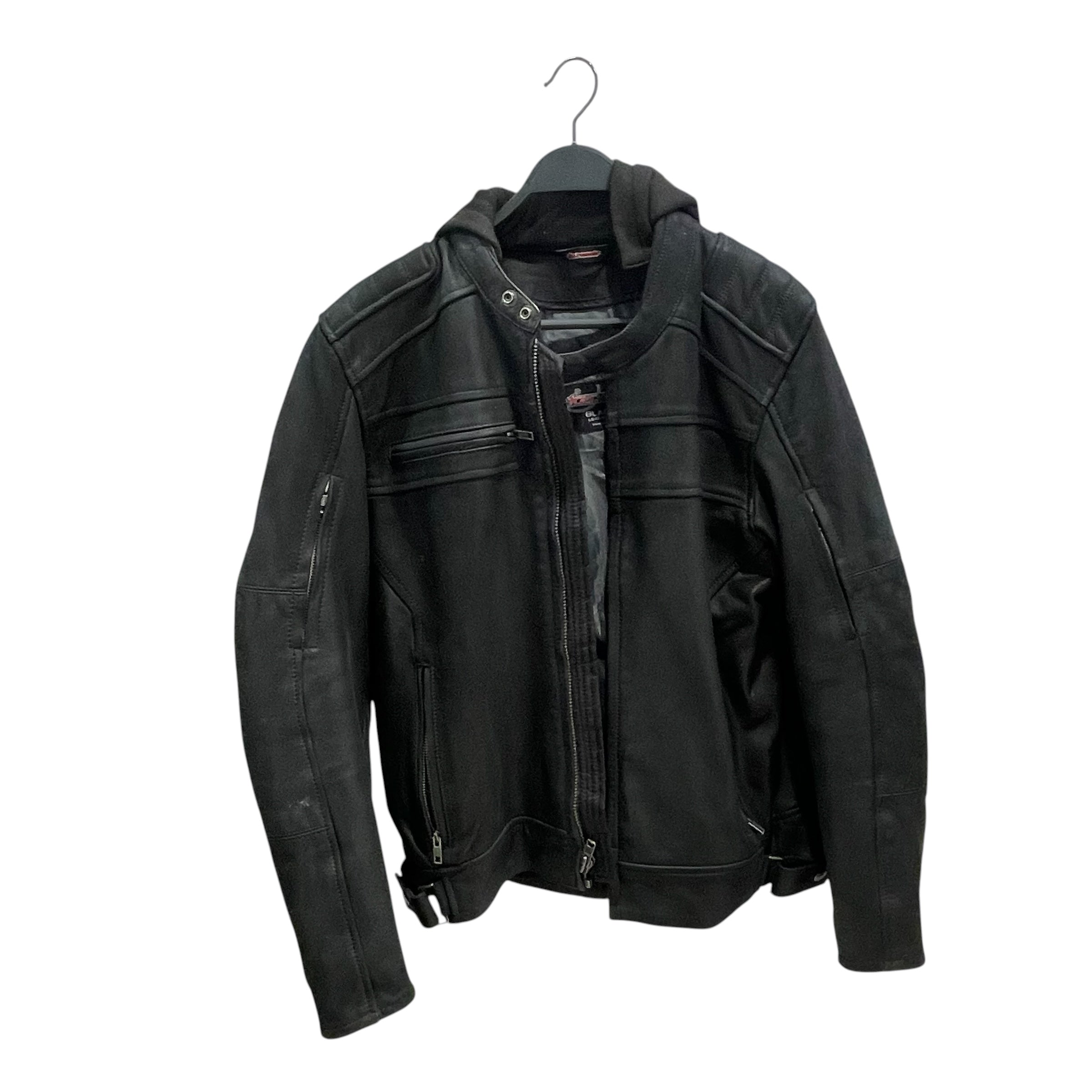 Tourmaster/Leather Jkt/L/Leather/BLK/DETACHABLE HOOD view 1