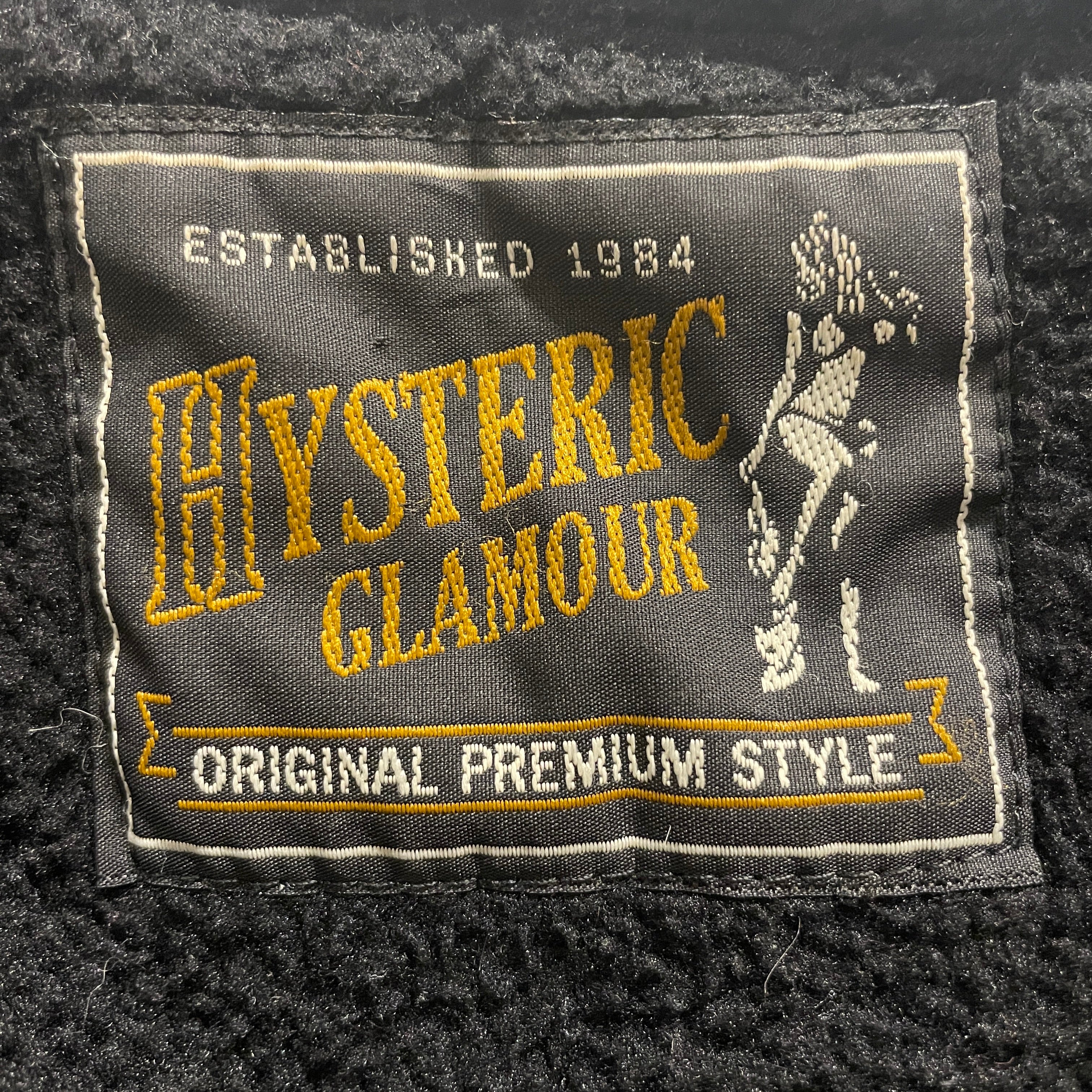 HYSTERIC GLAMOUR/Zip Up Hoodie/Fake Fur/BLK/GRAPHIC ON BACK view 3