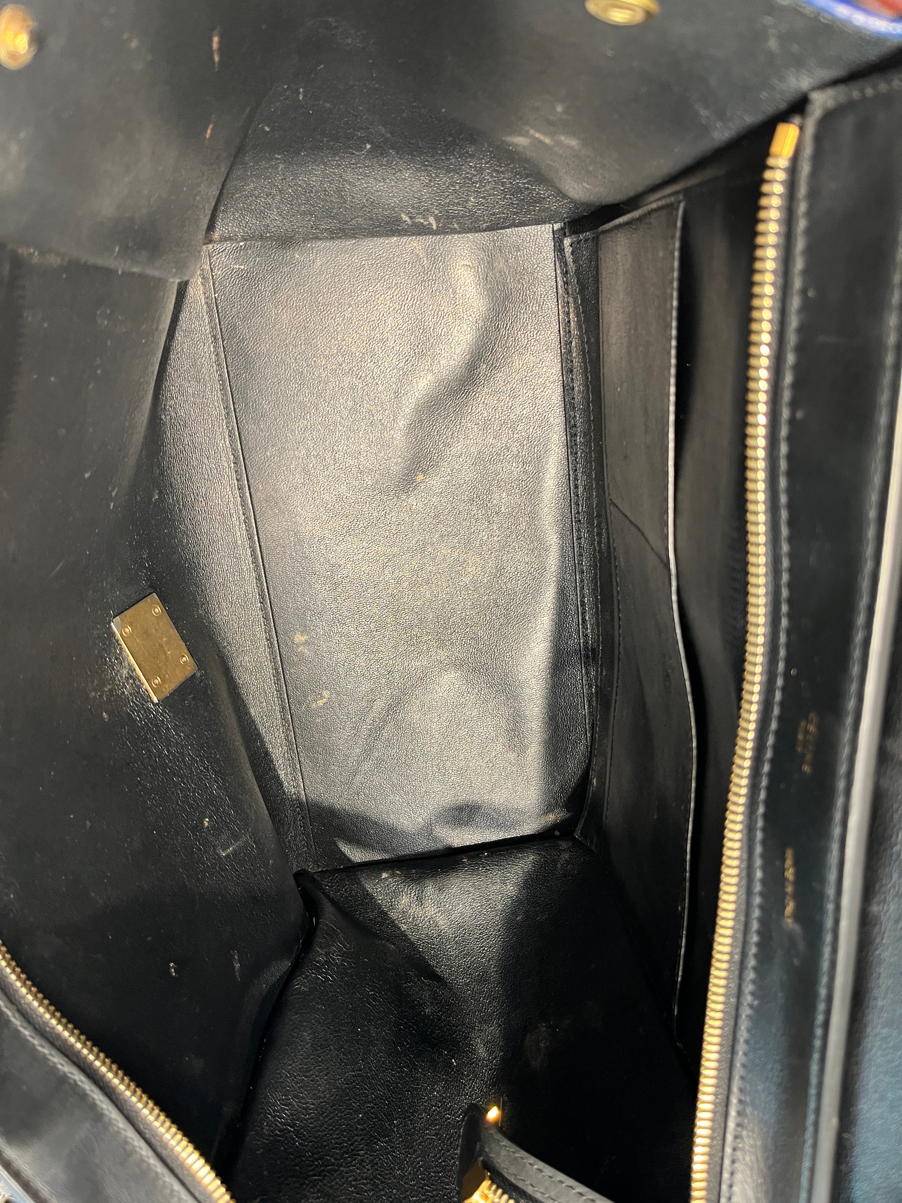 CELINE/Bag/Leather/BLU/TRAPEZE YELLOW BLACK view 4