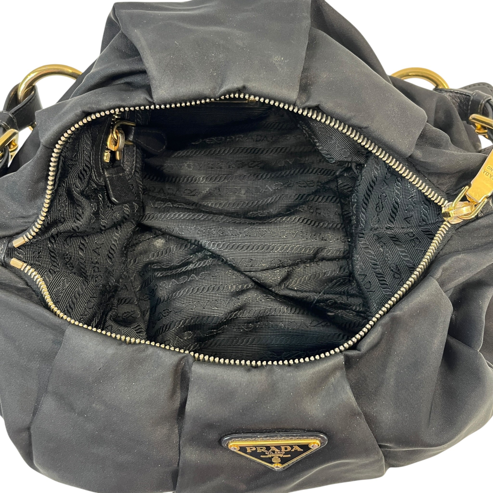 PRADA/Bag/Nylon/BLK/Pleated Tessuto Hobo view 4