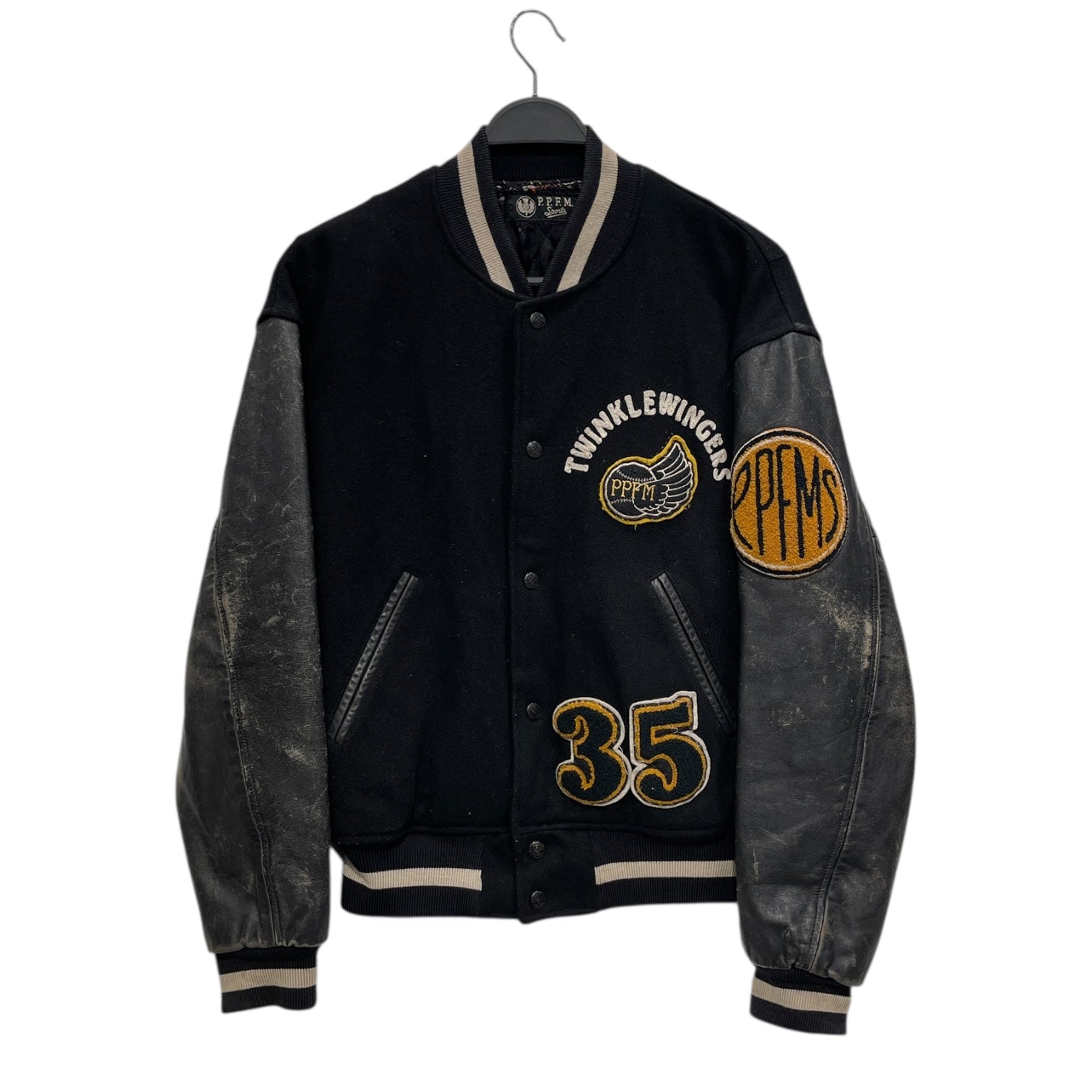 PPFM/Baseball Jkt/Leather/BLK/Twinklewingers 35 view 1