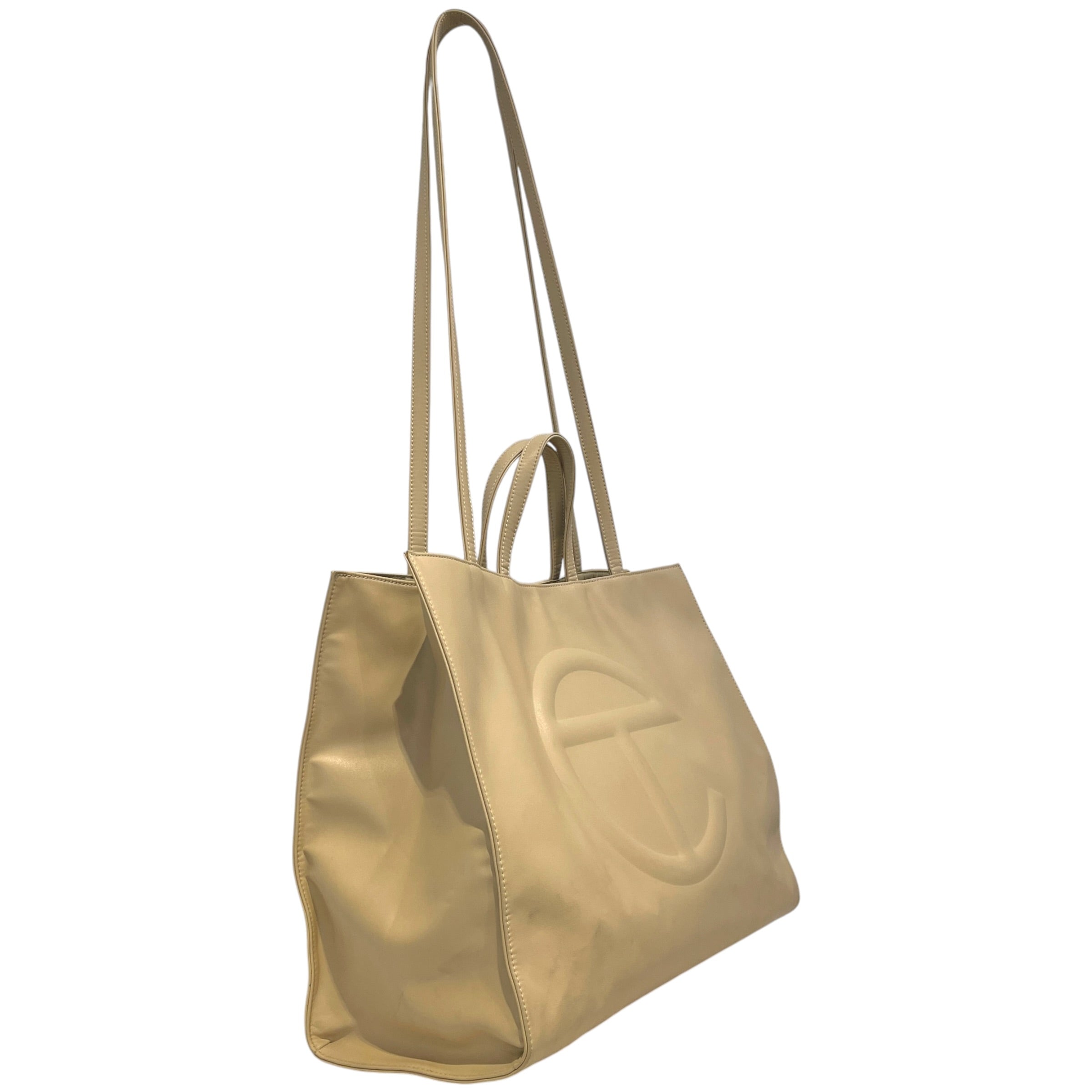 Telfar/Tote Bag/Faux Leather/BEG/ view 6