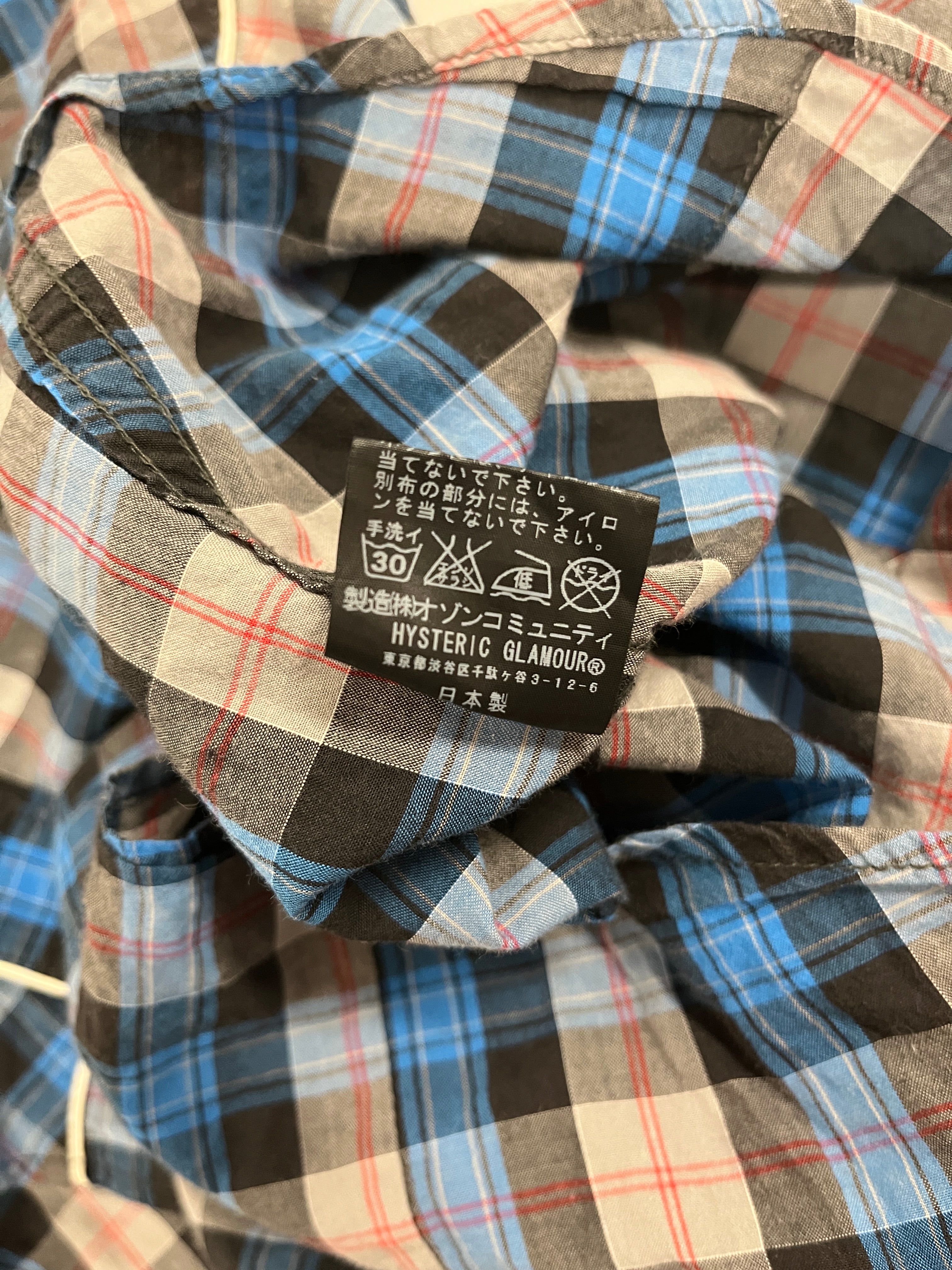 HYSTERIC GLAMOUR/LS Shirt/FREE/Cotton/BLU/Western/Plaid/PEARL/GRAPHIC SNAP 0113AH01 view 5
