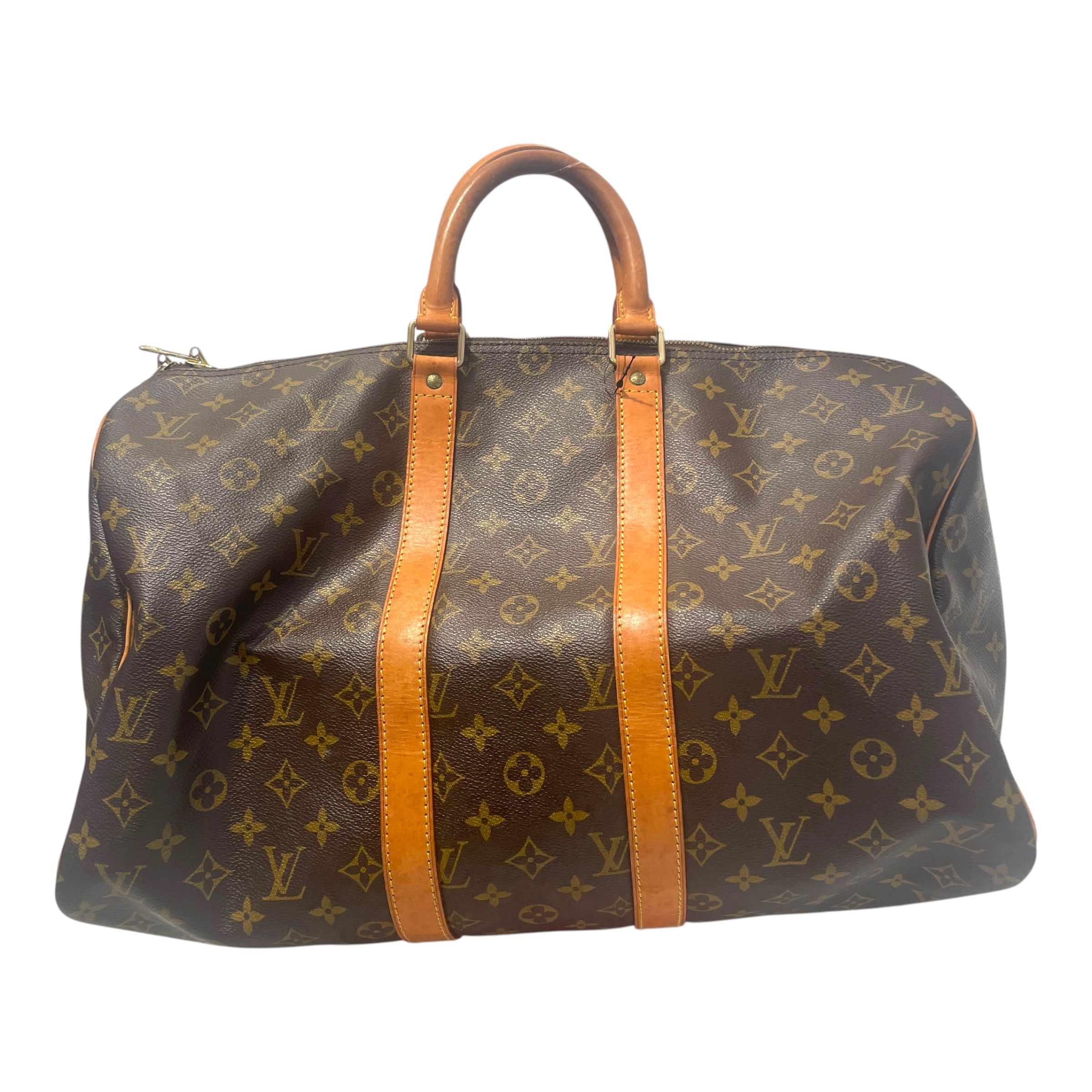 LOUIS VUITTON/Bag/Monogram/Leather/BRW/Keepall Vachetta Leather Bag view 1