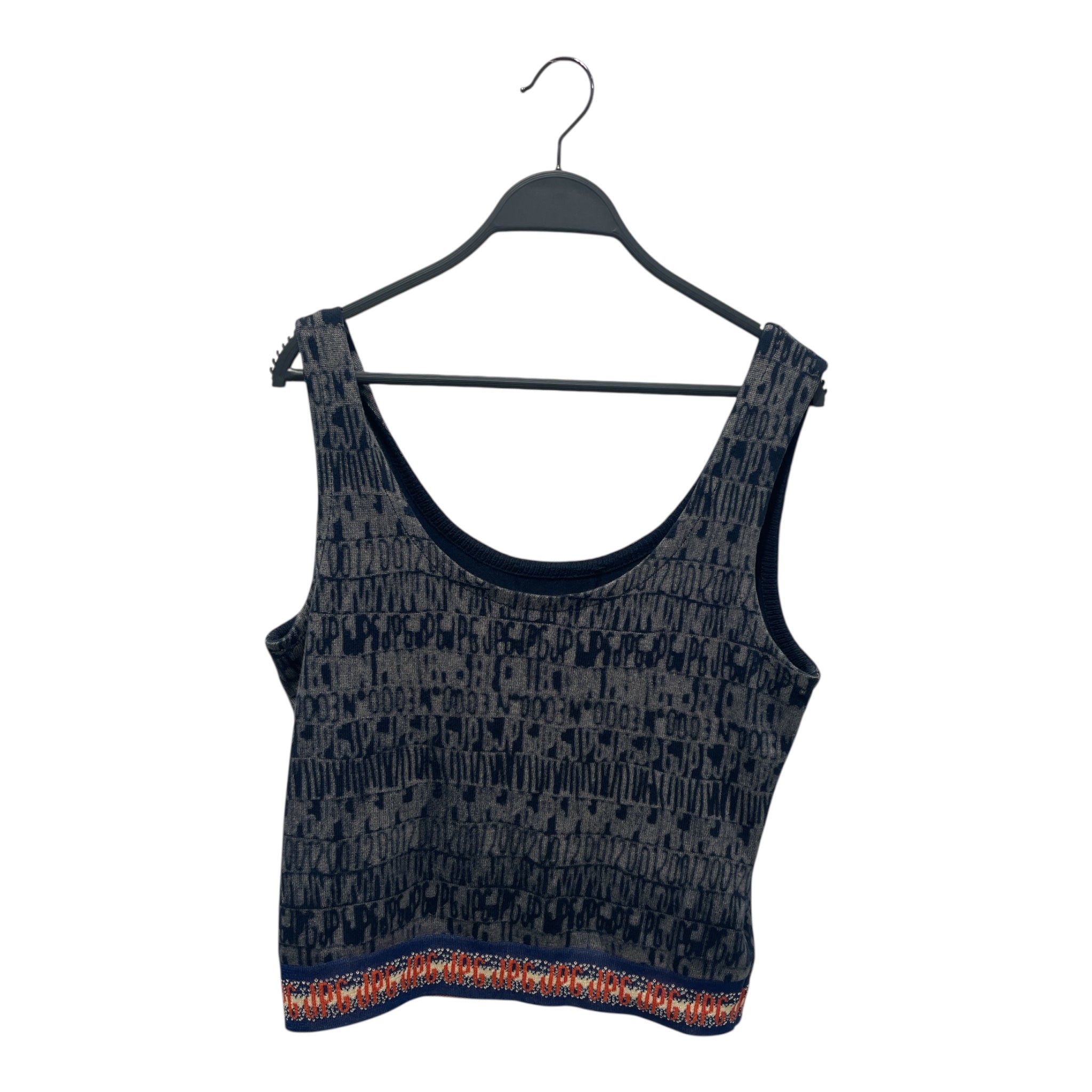 Jean Paul Gaultier/SL Cut & Sew/46/All Over Print/Cotton/NVY/JPG 2000's Logo Tank Top view 1