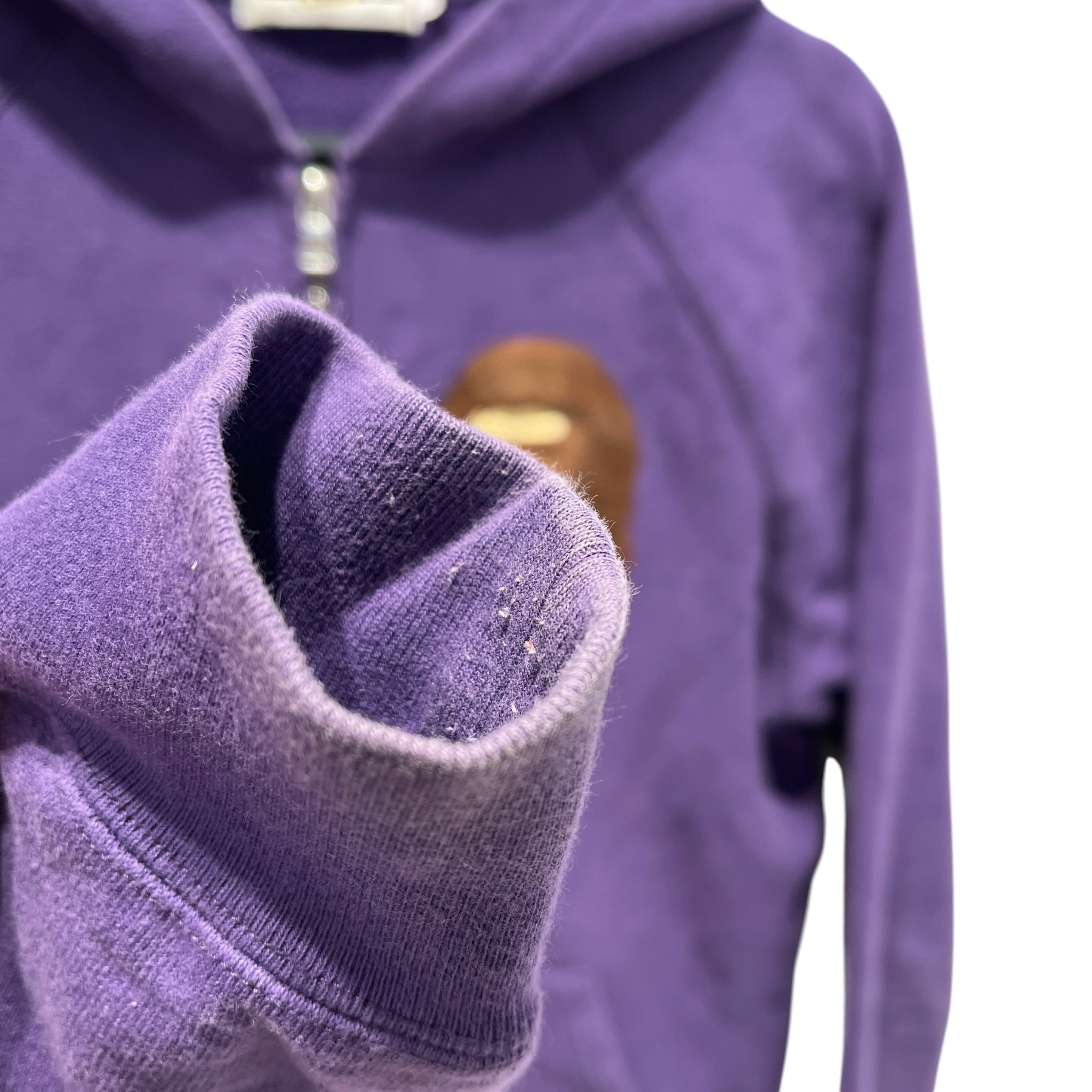 A BATHING APE/Zip Up Hoodie/S/Cotton/PPL/CLASSICS EMBROIDERED APE view 4