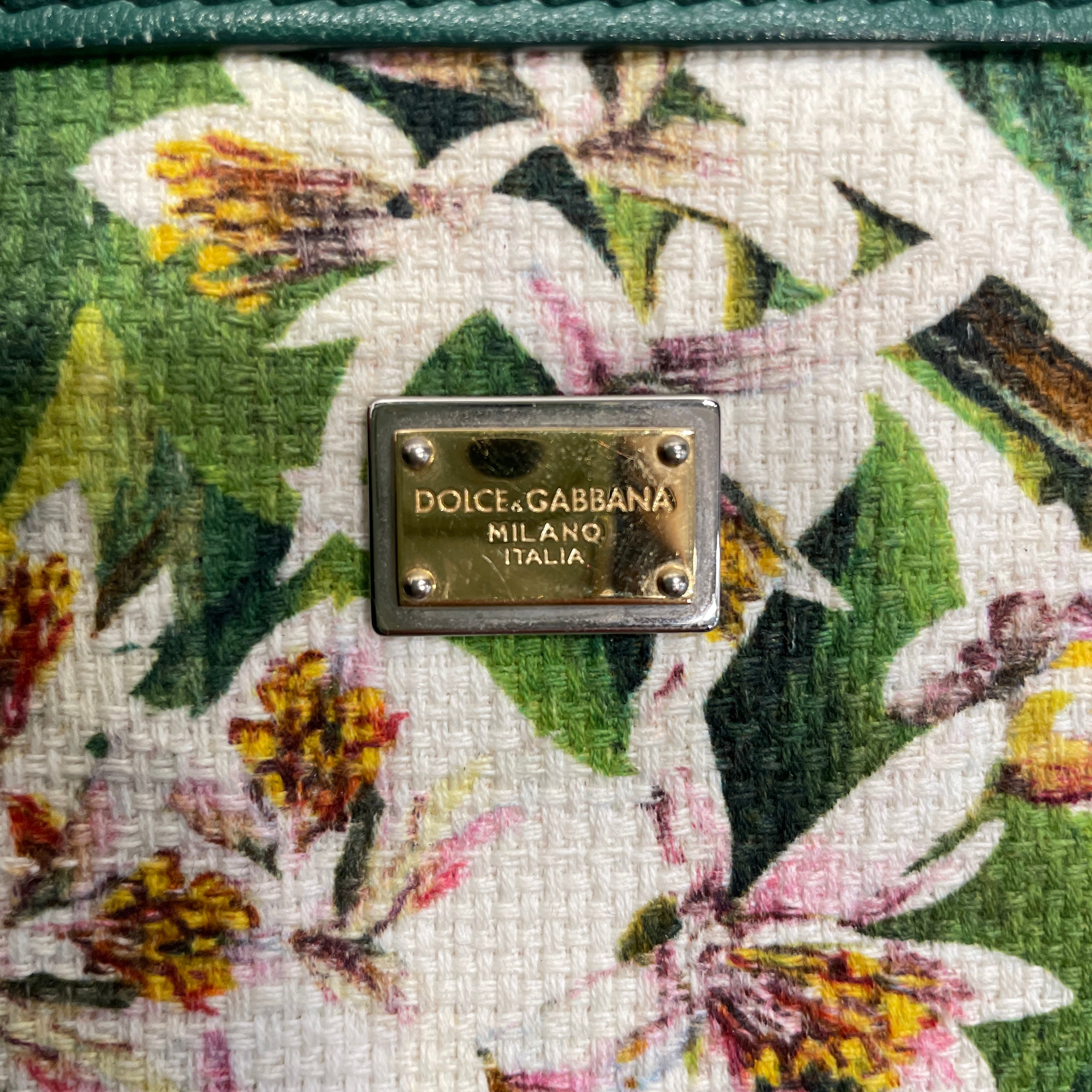 DOLCE&GABBANA/Tote Bag/OS/Floral Pattern/Cotton/MLT/GREEN LEATHER WITH FLORAL view 5