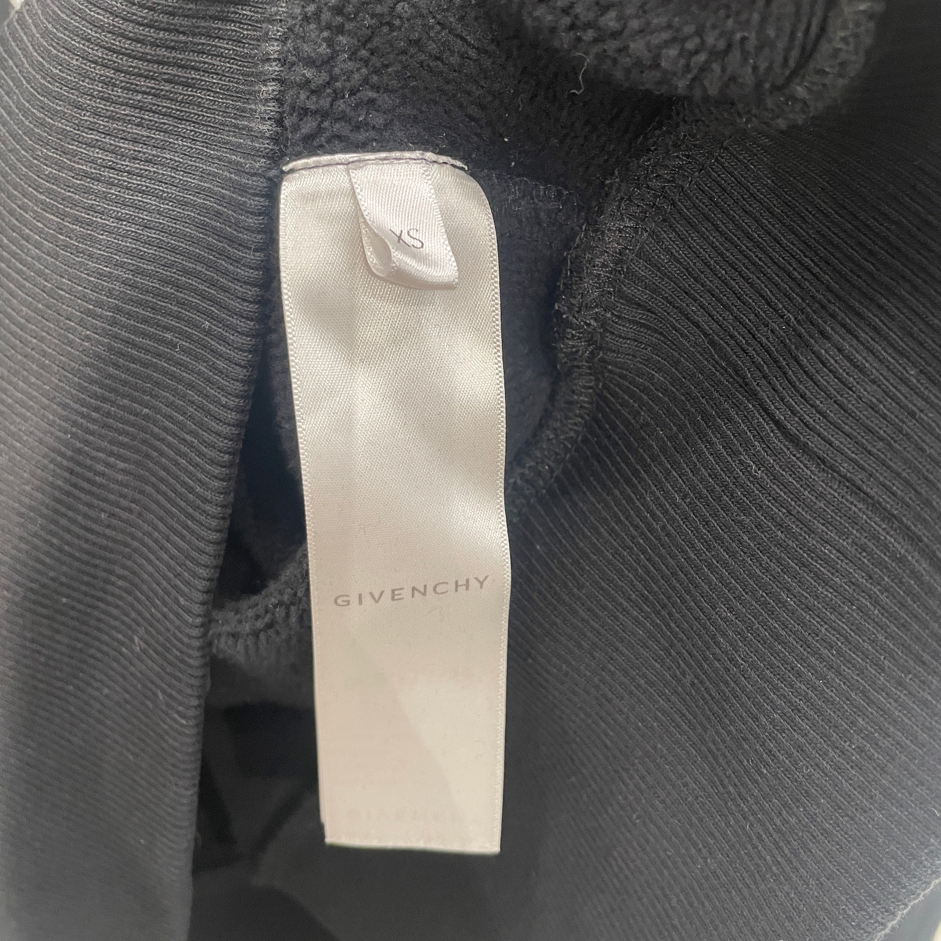 GIVENCHY/Hoodie/XS/Cotton/BLK/white block letter embroidered view 4