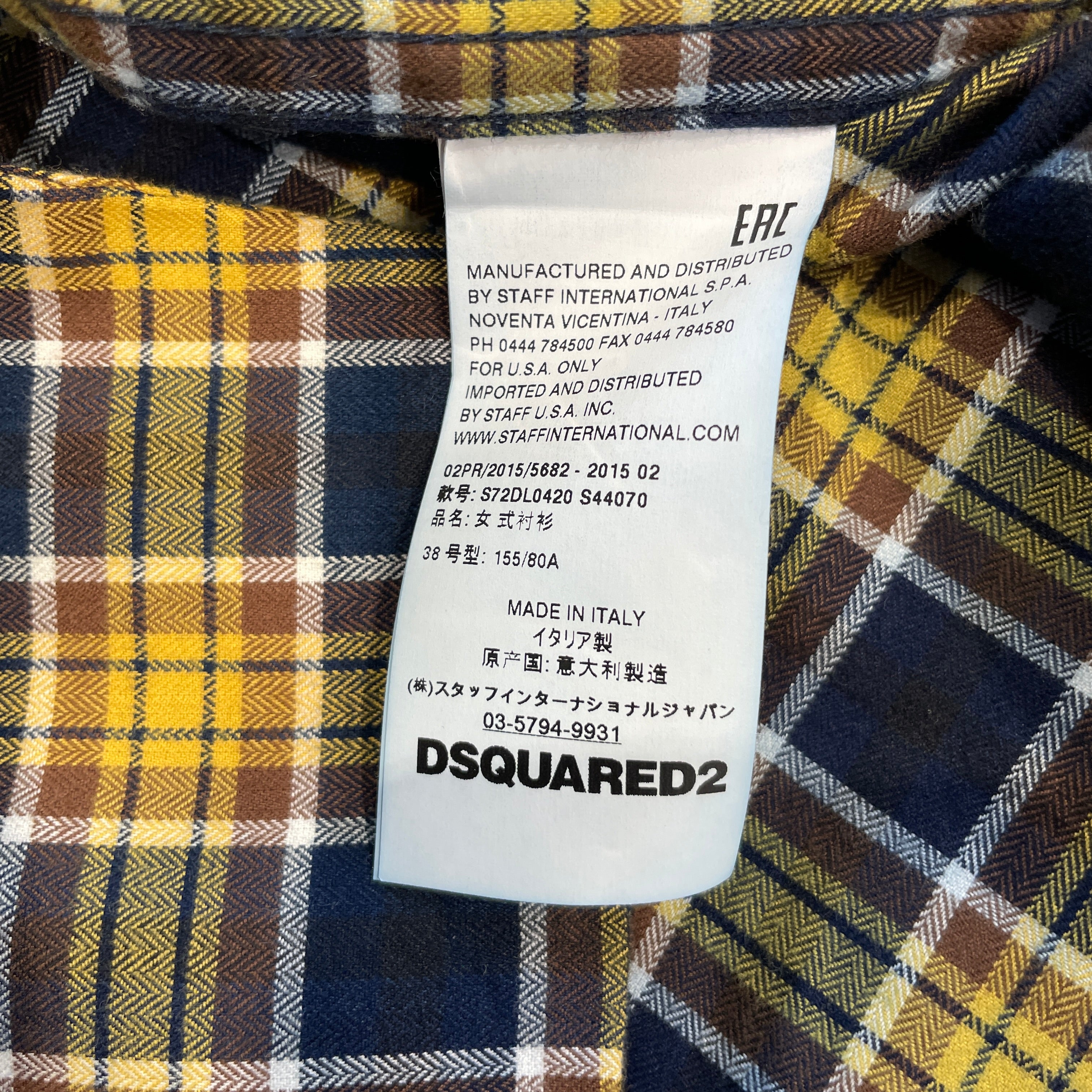 DSQUARED2/Flannel Shirt/38/Cotton/MLT/Plaid/elbow patch, neck tie flannel view 4