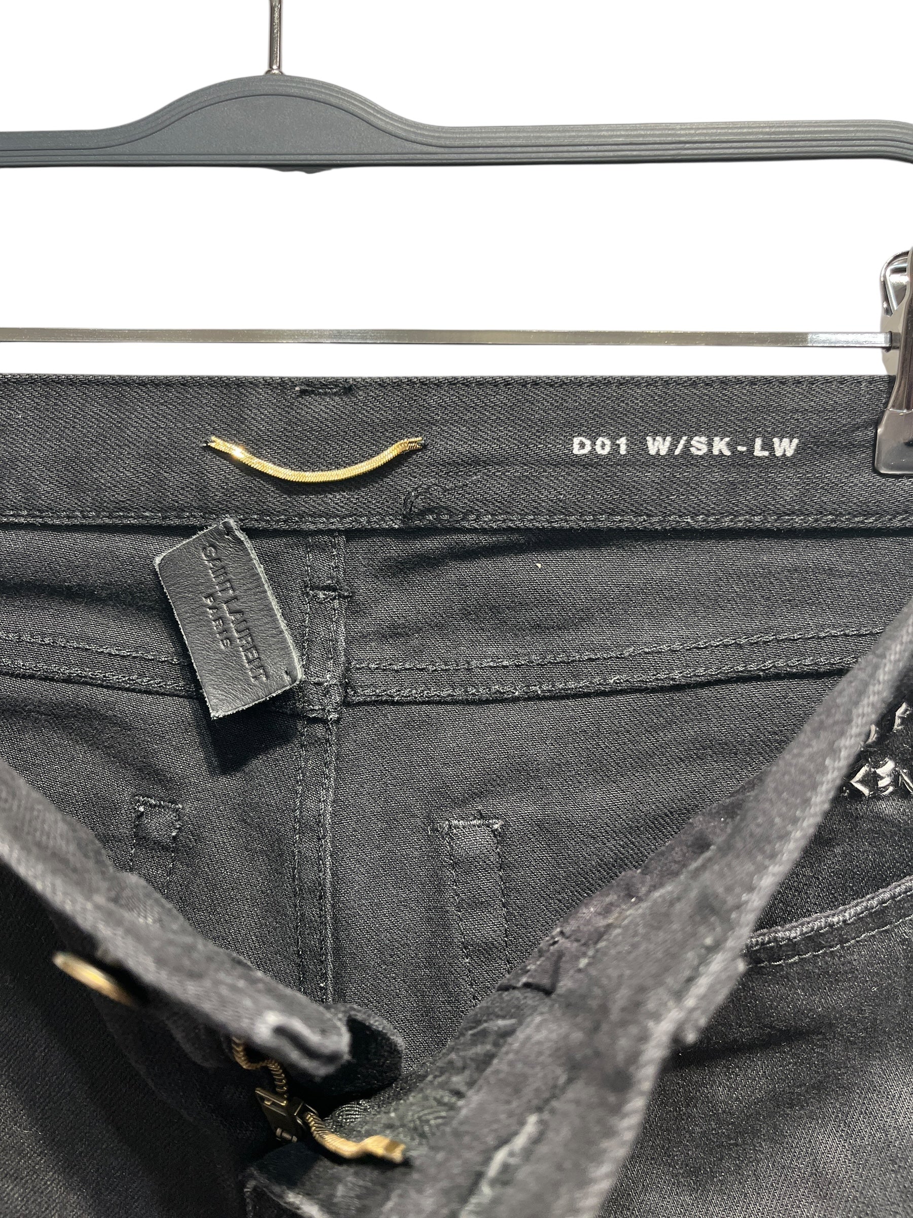SAINT LAURENT/Skinny Pants/26/Denim/BLK/D01 / STITCH POCKET LOGO view 3