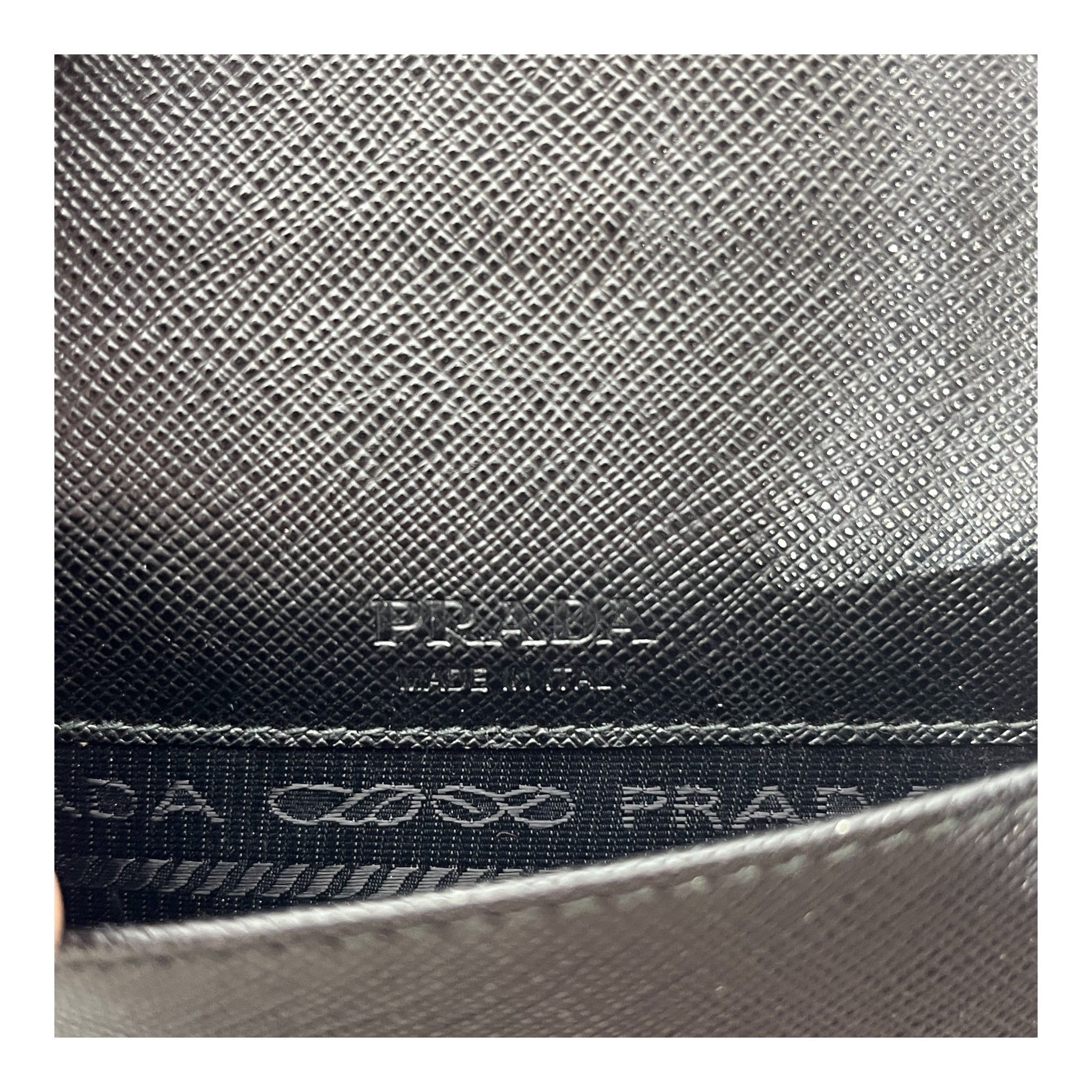 PRADA/Cross Body Bag/Leather/BLK/Saffiano Phone Holder/ Wallet view 6