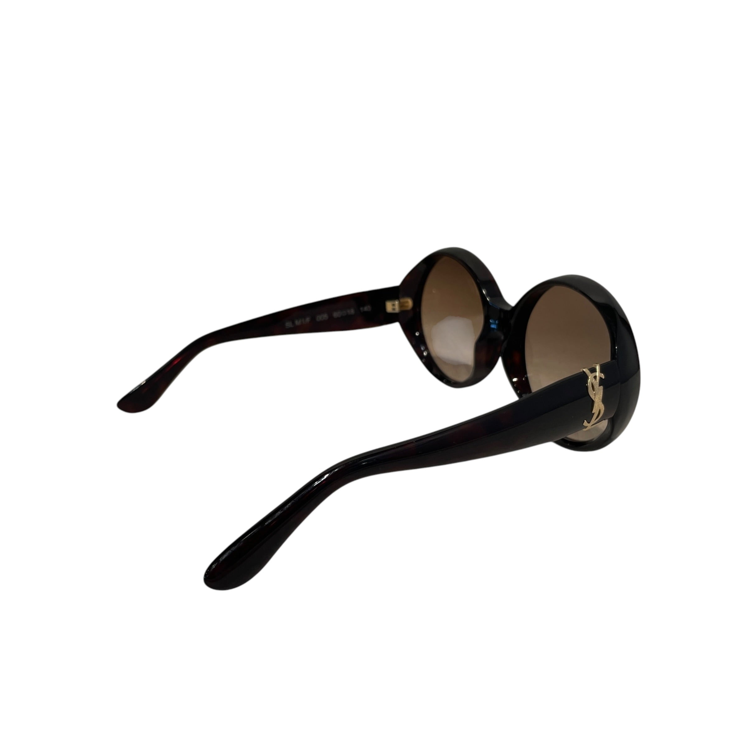 YVES SAINT LAURENT/Sunglasses/Celluloid/BLK/L's/Oversized Round Sunglasses view 2