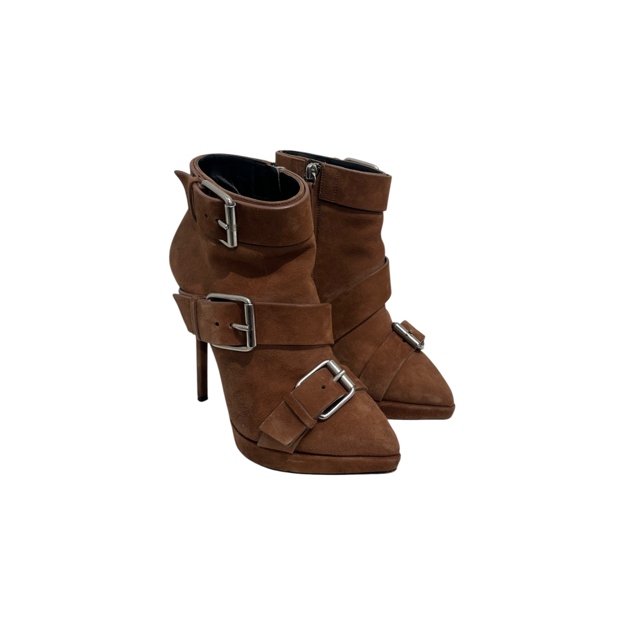 Giuseppe Zanotti/Heels/EU 37/Suede/BRW/3 buckle strap high heel view 8