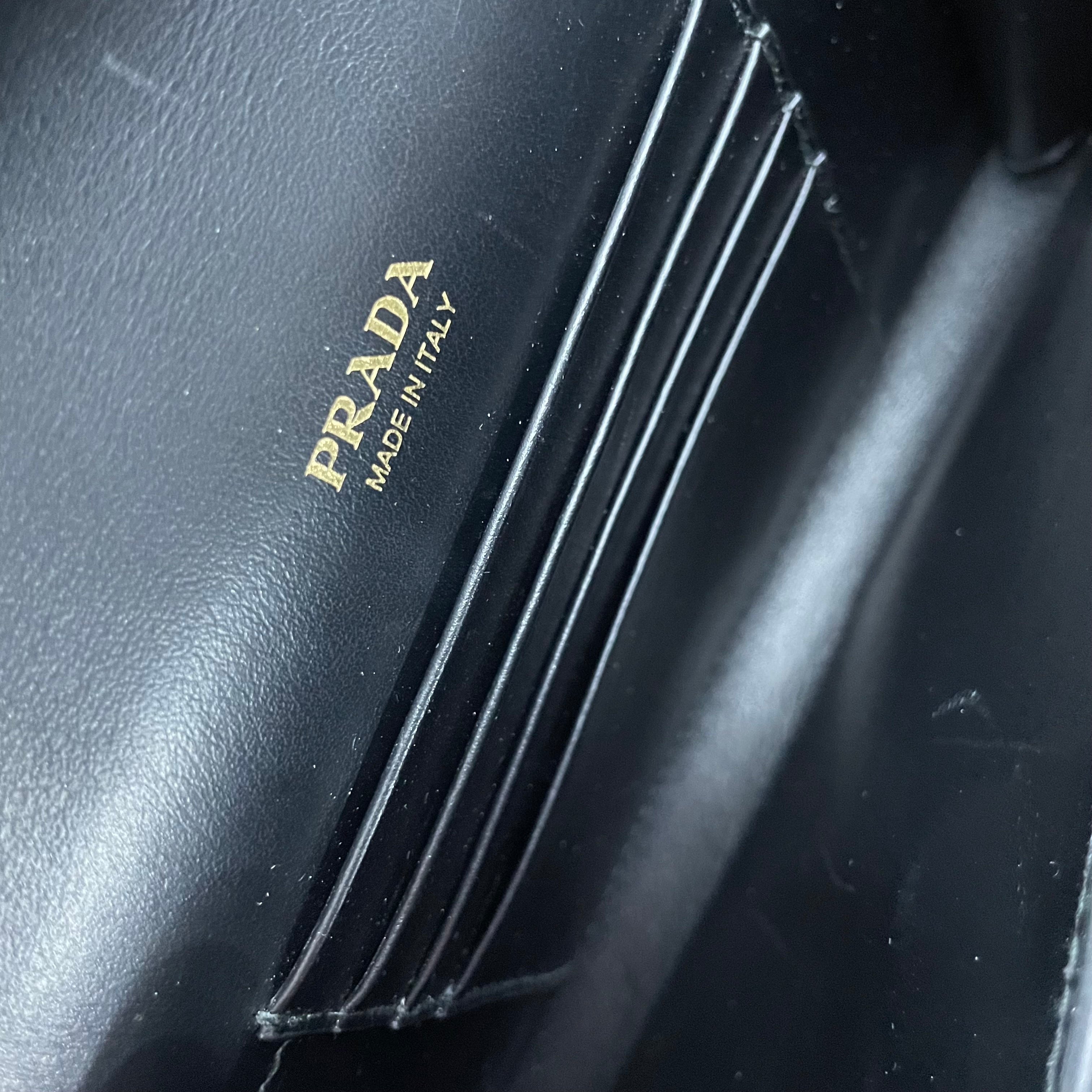 PRADA/Hand Bag/Leather/BLK/PATENT LEATHER ENVELOPE BAG view 5