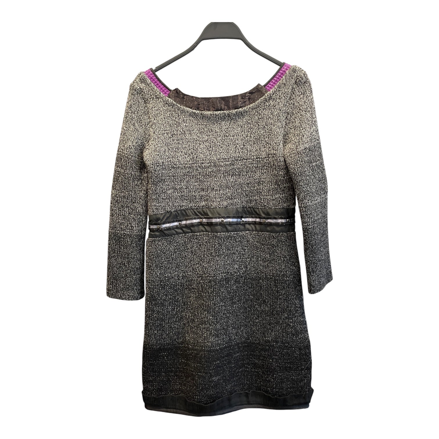 UNDERCOVER/LS Dress/2/Wool/GRY/PURPLE DETAILS/ BELT view 2