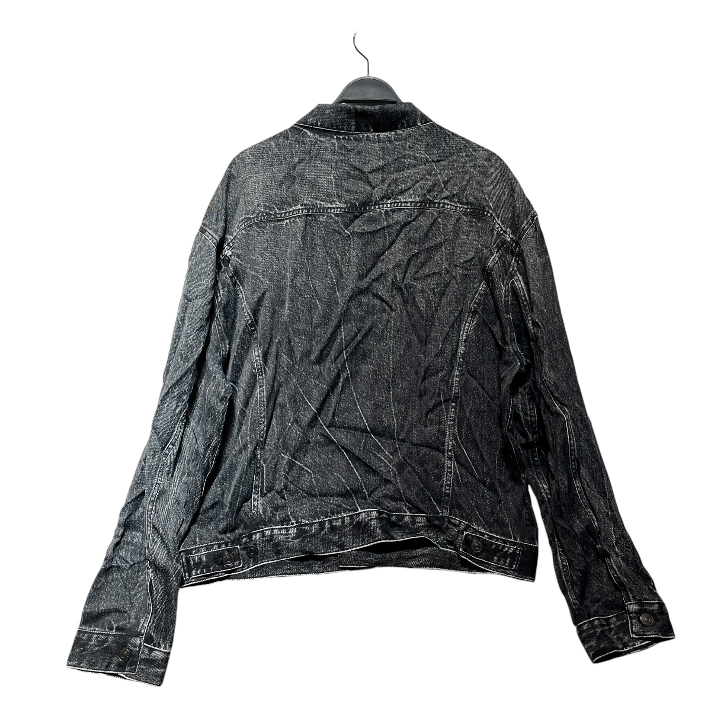BALENCIAGA/LS Shirt/M/Polyester/GRY/trompe l'oeil denim print view 2