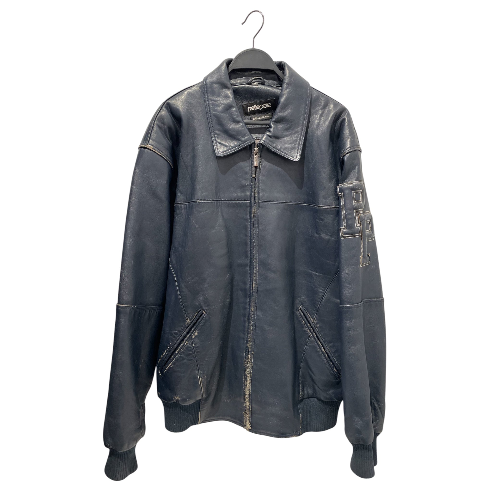 Pelle Pelle/Leather Jkt/46/Leather/NVY/PERFORATED DOUBLE P view 1
