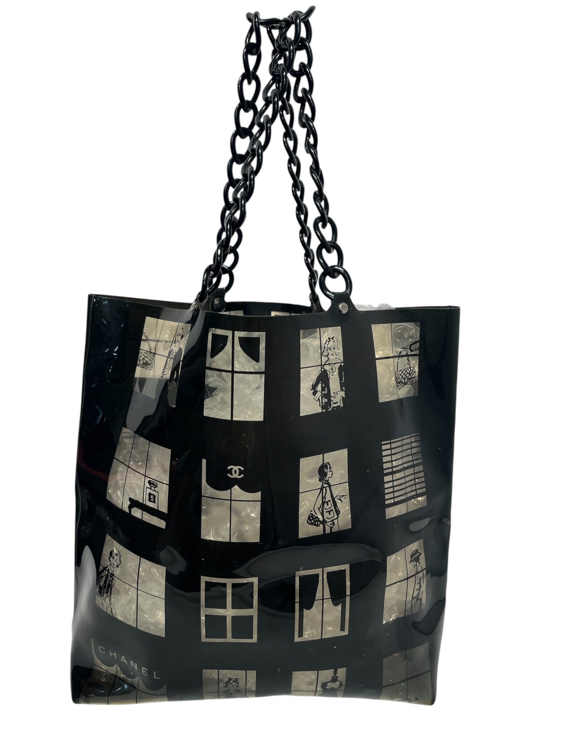 CHANEL/Tote Bag/BLK/COCO CHANEL WIDOWTOTE view 3