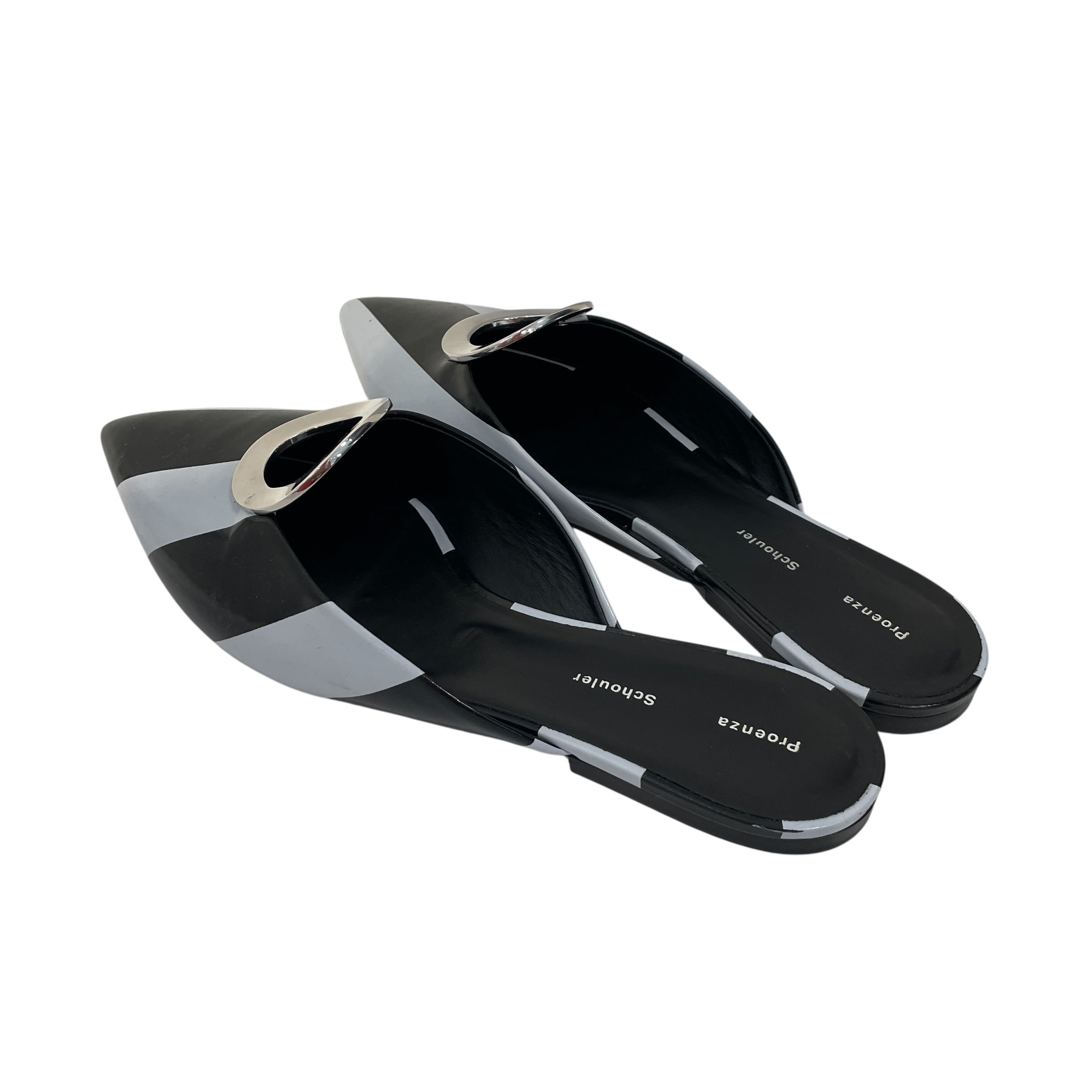 PROENZA SCHOULER/Flat Shoes/EU 41/Stripe/MLT/V-Tip/Black and White Stripe Flats view 2