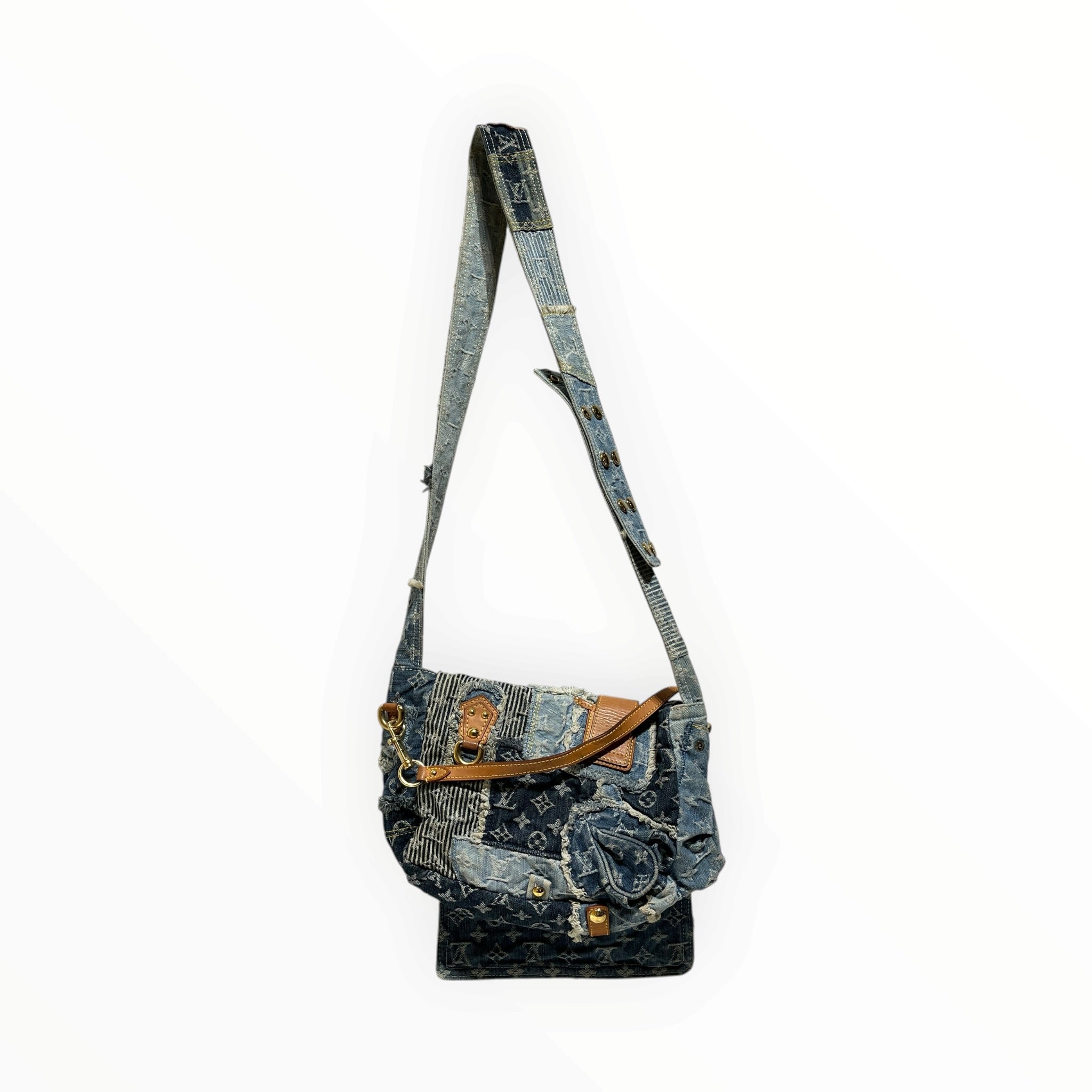 LOUIS VUITTON/Hand Bag/Monogram/Denim/BLU/Monogram Denim Handbag view 2