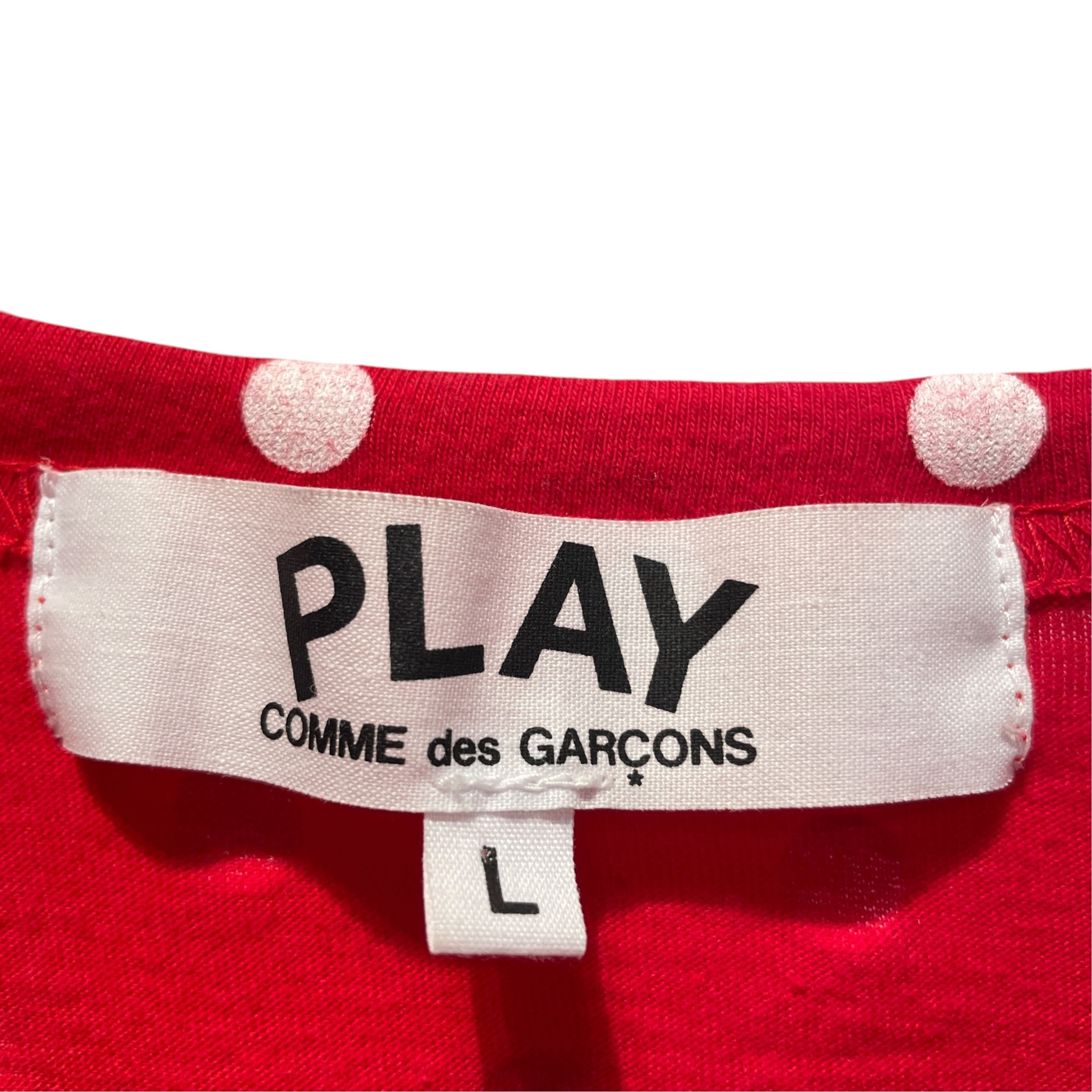 PLAY COMME des GARCONS/LS T-Shirt/L/Polka dot/Cotton/RED/ view 3