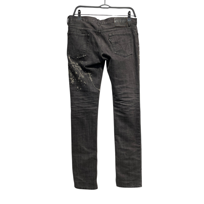 HYSTERIC GLAMOUR/Skinny Pants/M/Denim/BLK/Distressed/Graphic/