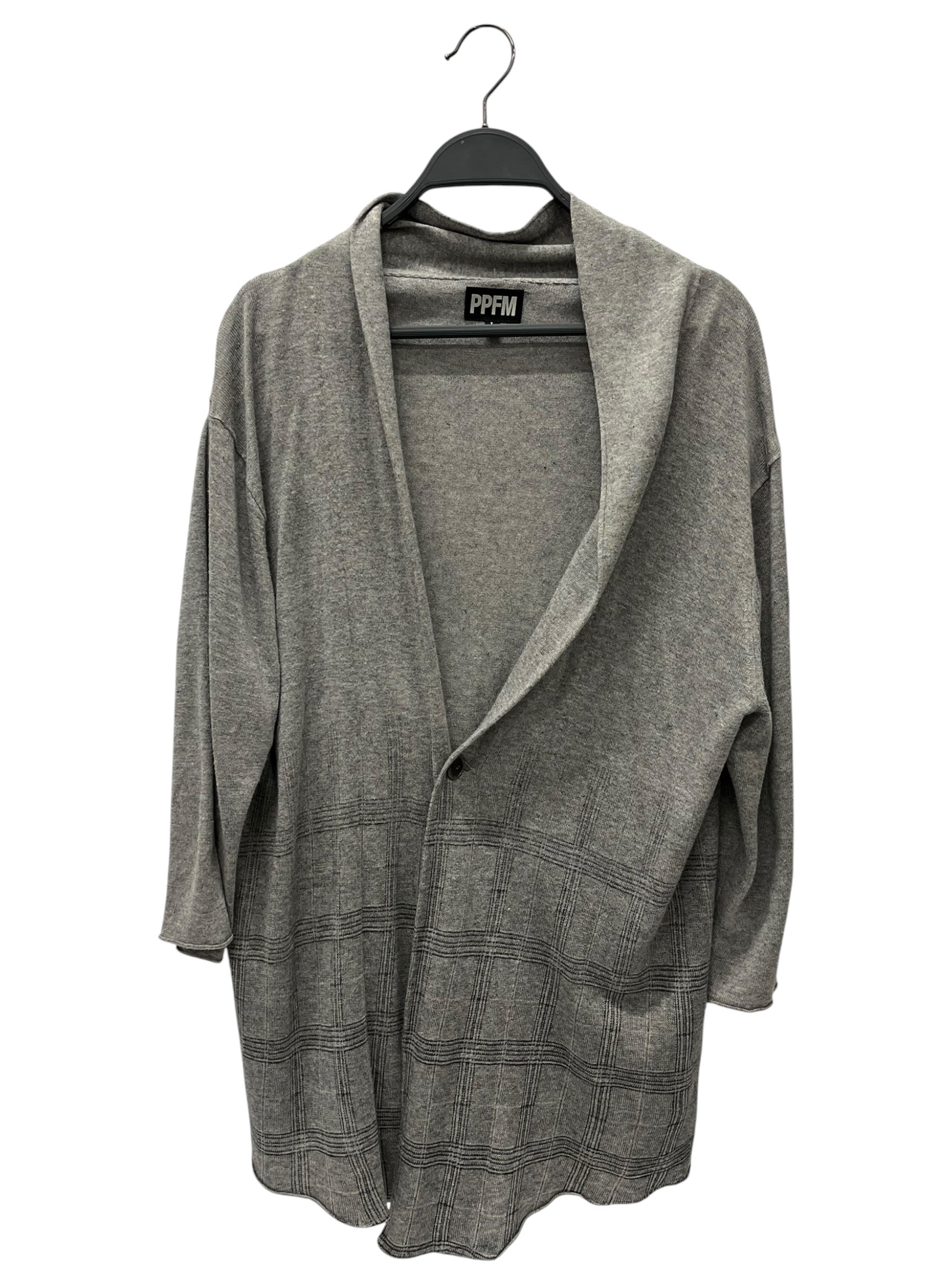 PPFM/Cardigan/L/Plaid/Cotton/GRY/35-14KI13 view 1