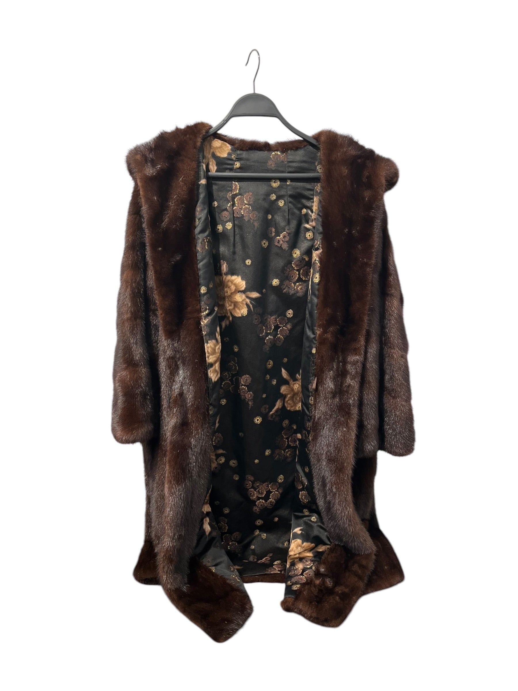 Vintage/Coat/M/Fur/BRW/MINK FUR/ 2 LARGE BUTTONS view 3