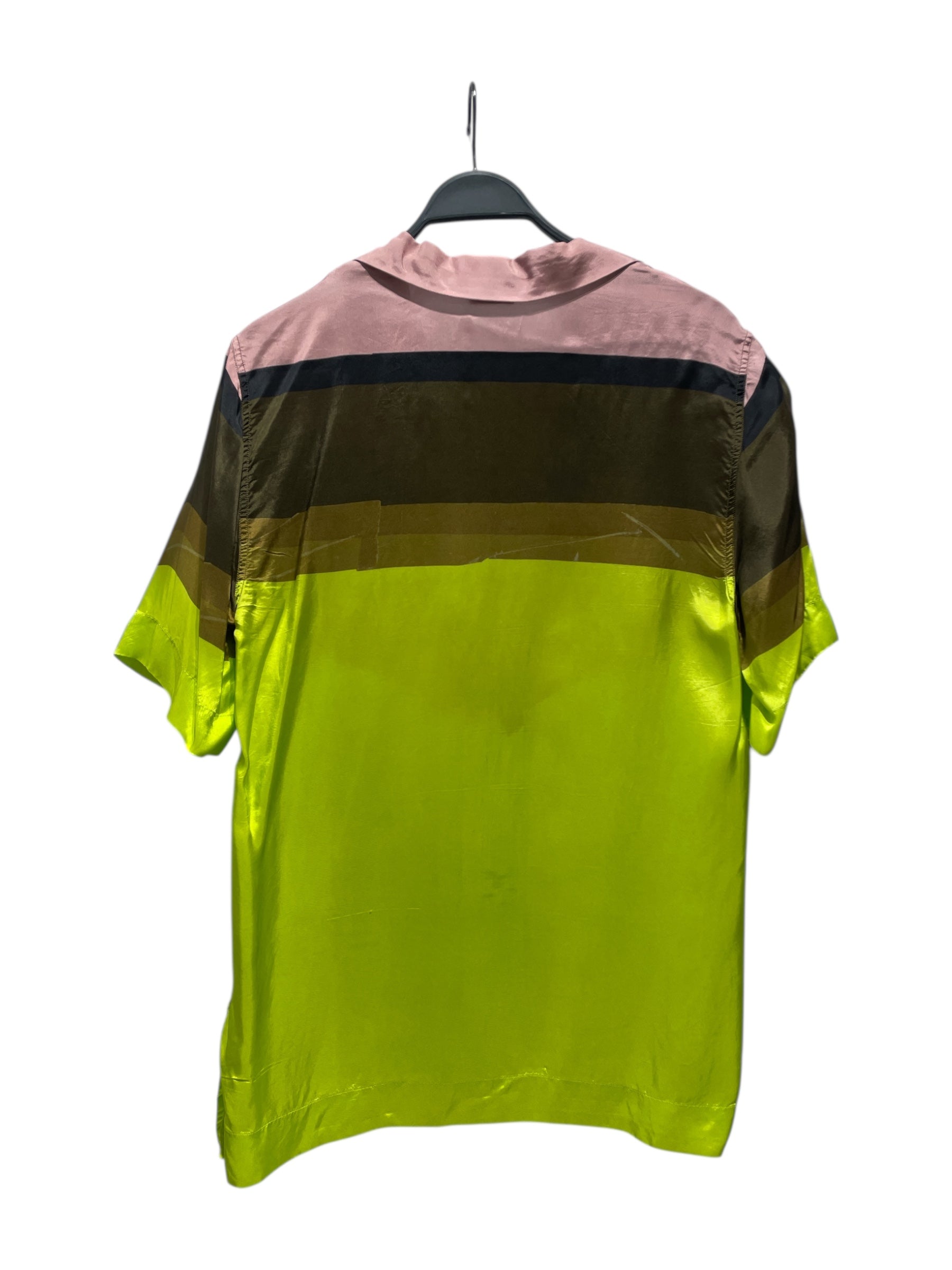 DRIES VAN NOTEN/Polo Shirt/L/Nylon/MLT/Open Coller/Border/YellowTwill printed view 2