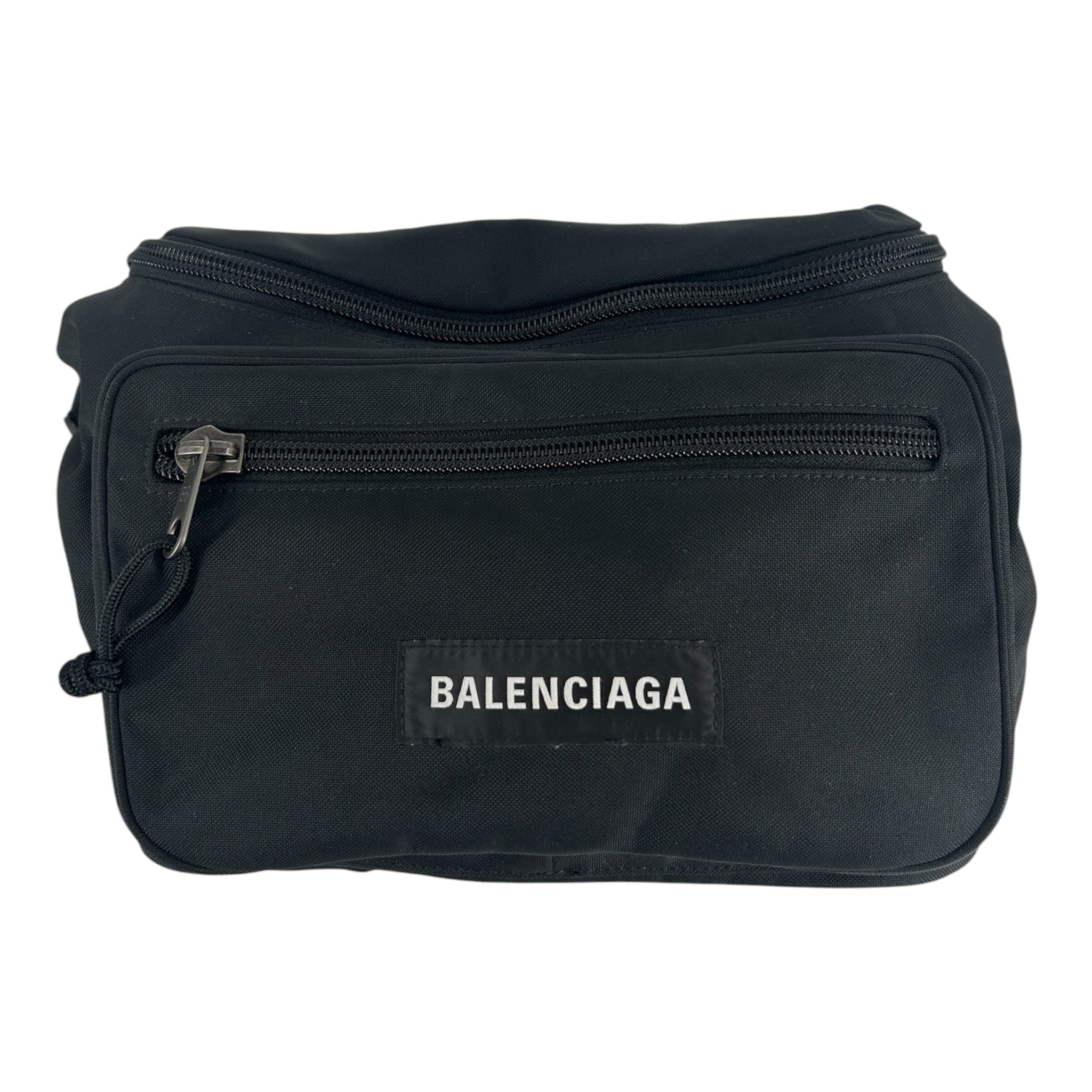 BALENCIAGA/Bag/Cotton/BLK/logo zip bag view 1
