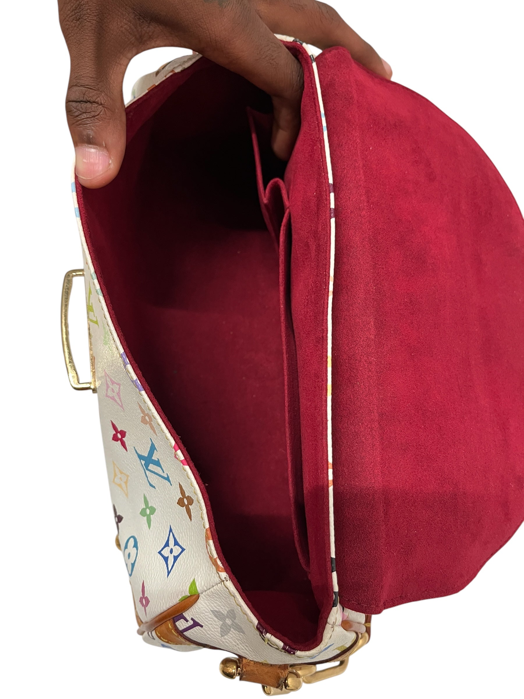 LOUIS VUITTON/Hand Bag/Monogram/Leather/WHT/MURAKAMI BEVERLY MM view 5