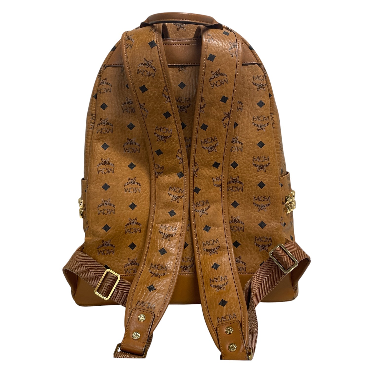 MCM/Backpack/Monogram/Leather/BRW/BRWN/BLK LOGO/GLD HRDWRE view 2