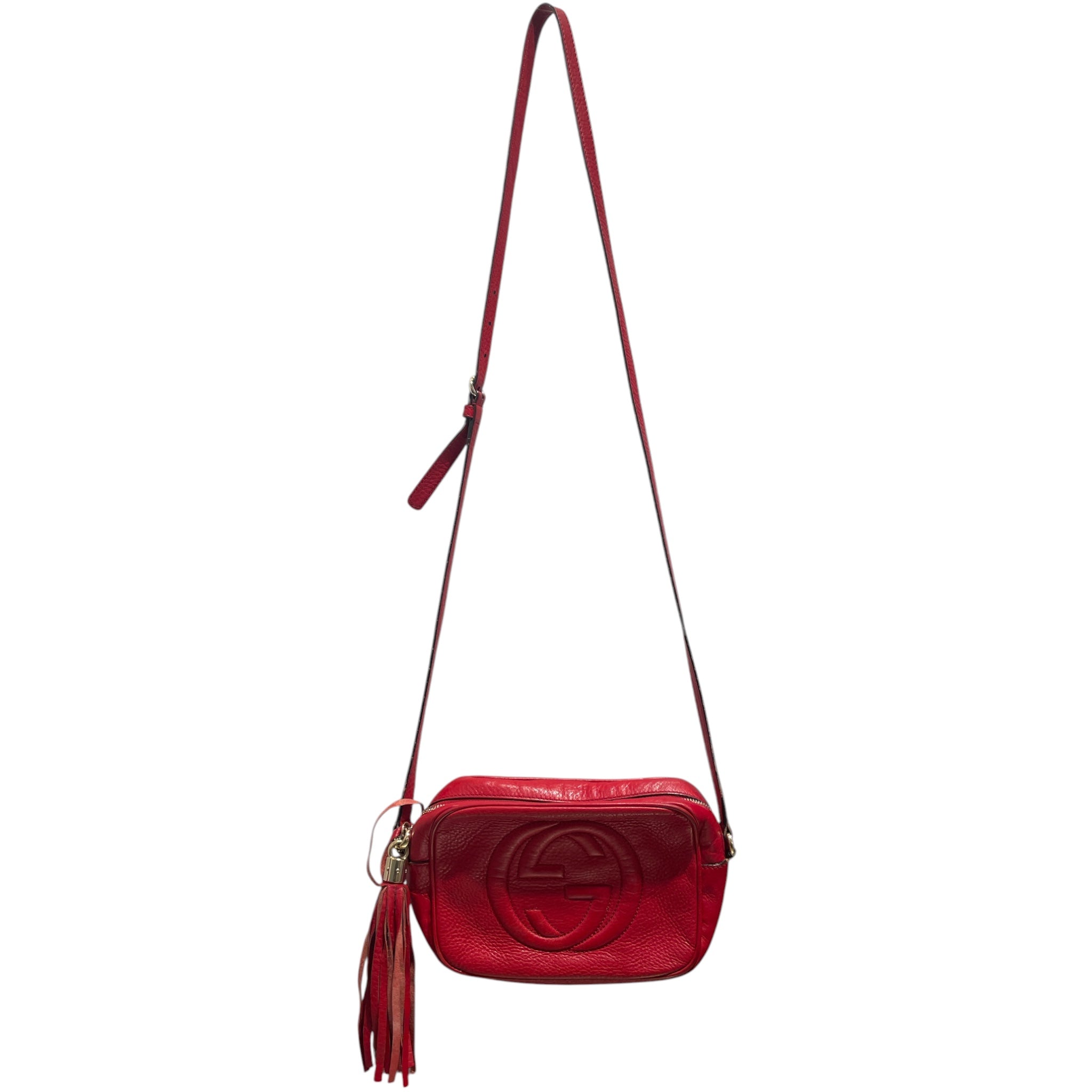 GUCCI/Cross Body Bag/Leather/RED/RED SOHO BAG view 1