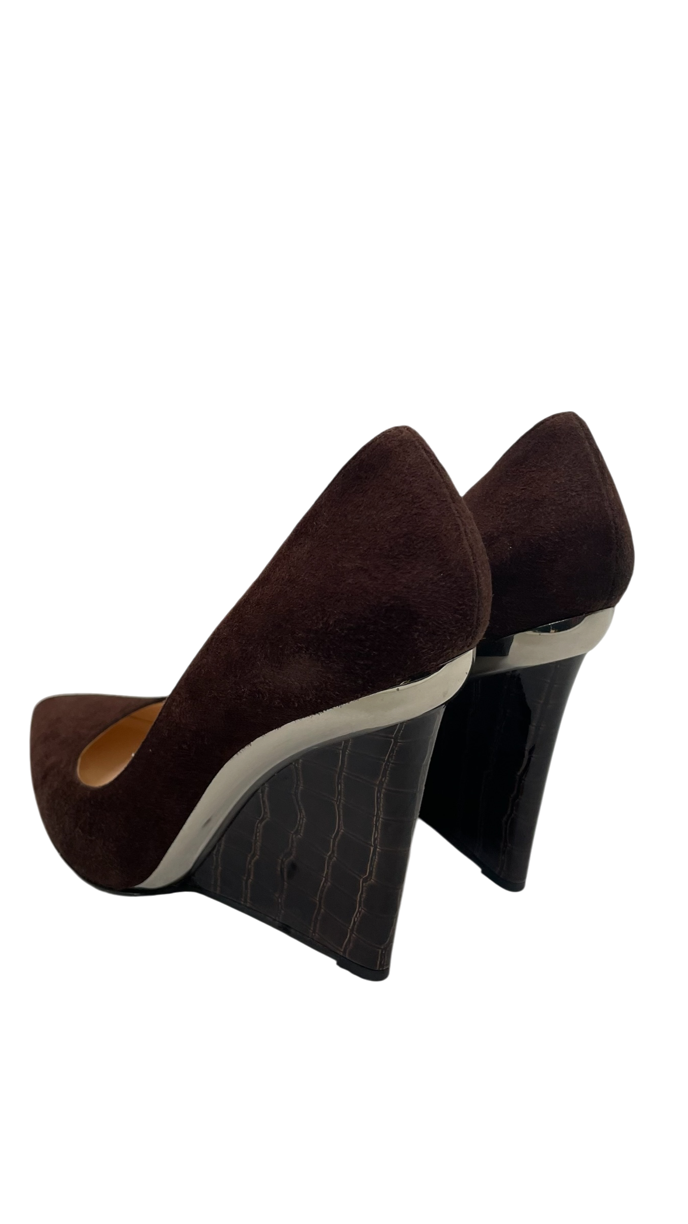CASADEI/Heels/US 10/Suede/BRW/suede wdge pumps view 2