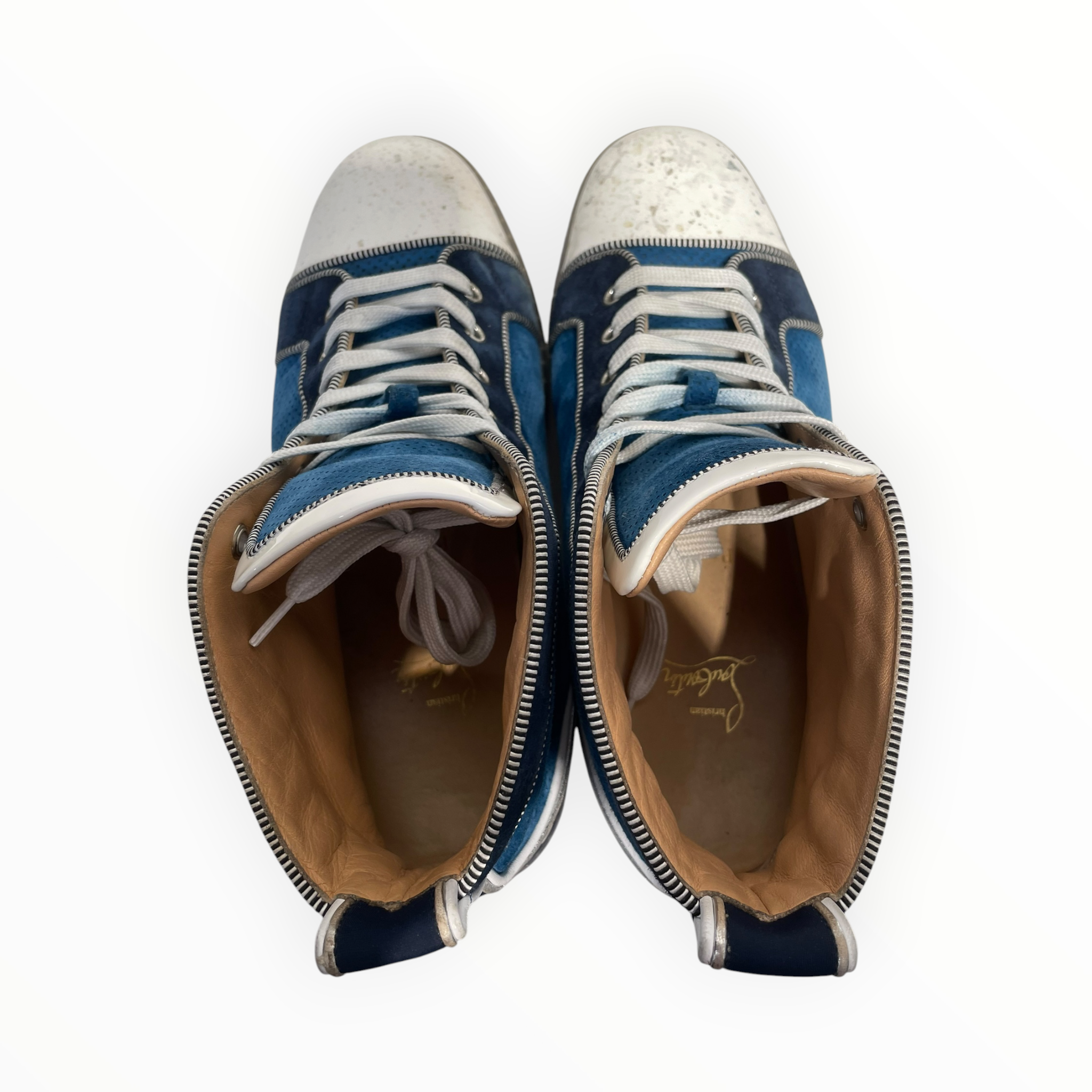 Christian Louboutin/Hi-Sneakers/US 9/Suede/BLU/two tone blue view 3
