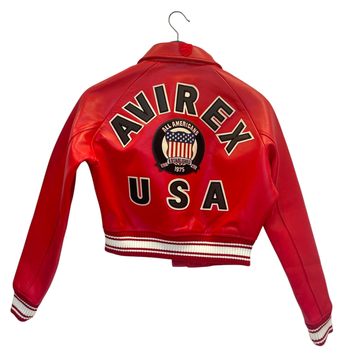 AVIREX/Souvenir Jkt/S/Leather/RED/1975/all americans/N.Y view 2
