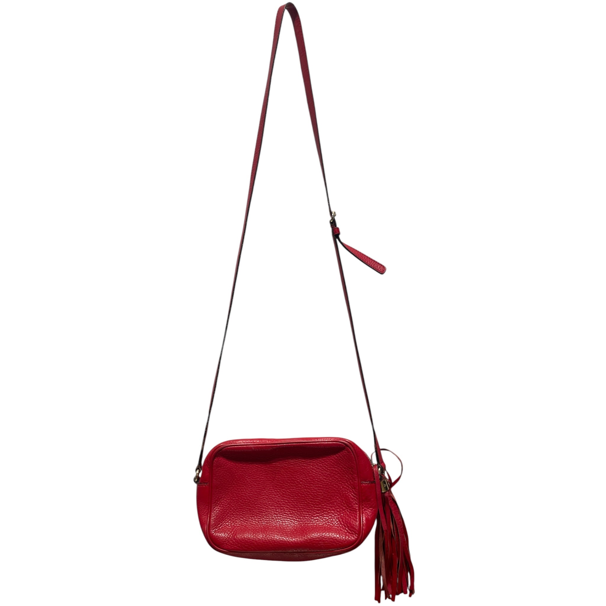 GUCCI/Cross Body Bag/Leather/RED/RED SOHO BAG view 2