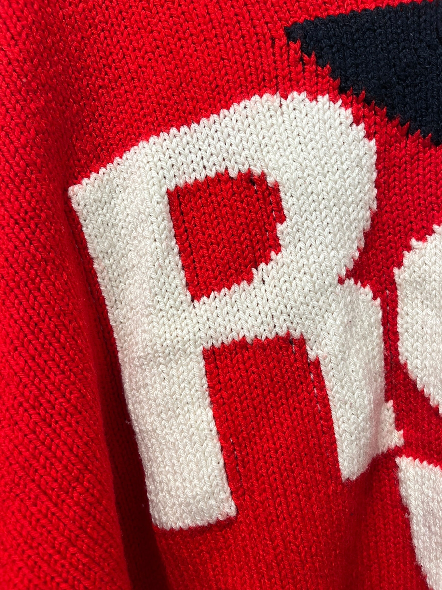 RAF SIMONS/Sweater/L/Wool/RED/CROPPED RS LOGO SWEATER view 5