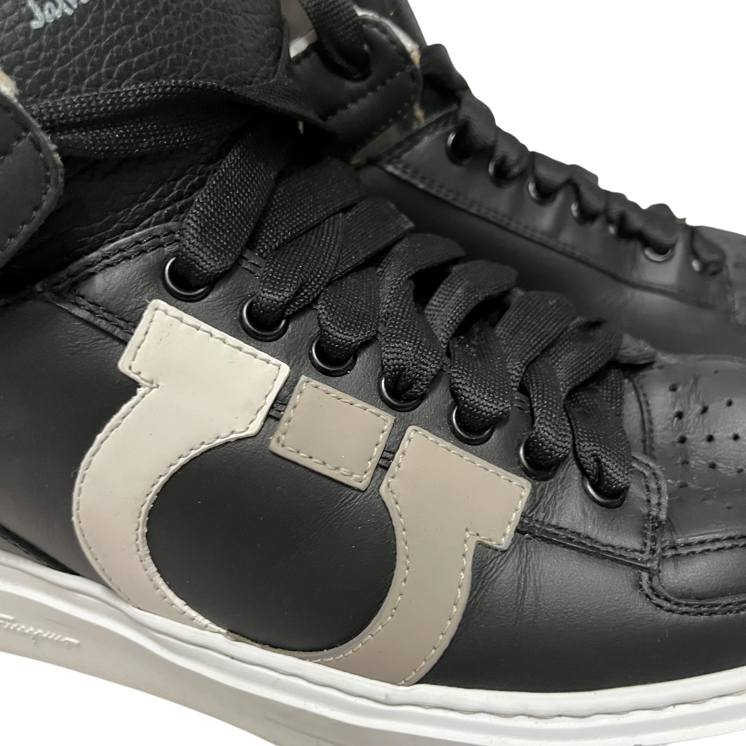 Salvatore Ferragamo/Low-Sneakers/US 10/Leather/BLK/gancini leather view 7
