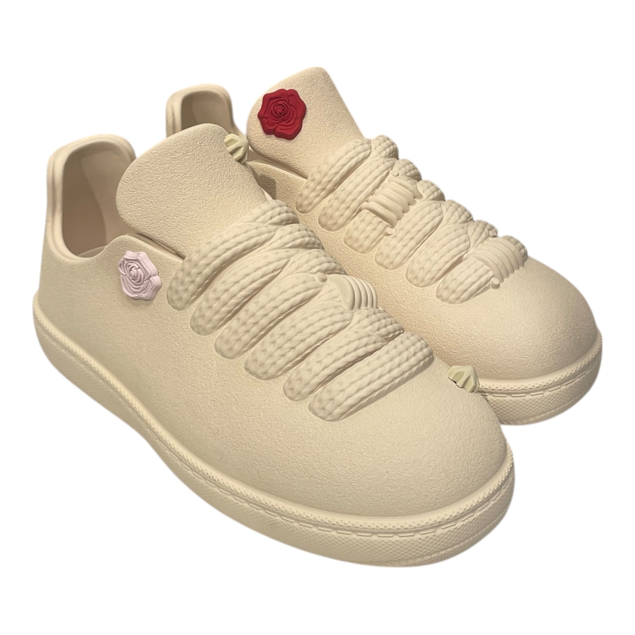 BURBERRY/Low-Sneakers/EU 40/CRM/FAUX LACE PRINTED SNEAKER view 1